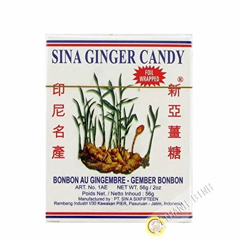 Bonbon gingembre SINA 56g Indonésie - Lot de 6 pièces