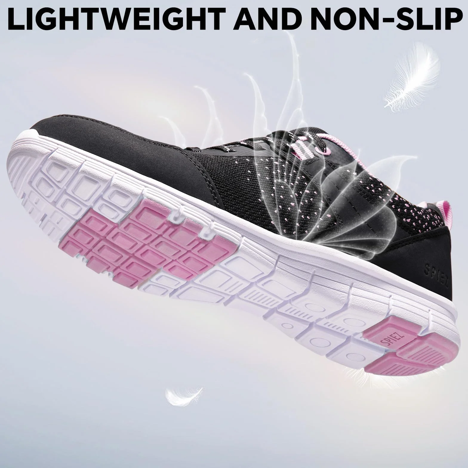 SPIEZ Chaussures de Sécurité Femme Légère Anti-crevaison Anti-écrasement Basket Travail Confortables EU35 Noir-Rose