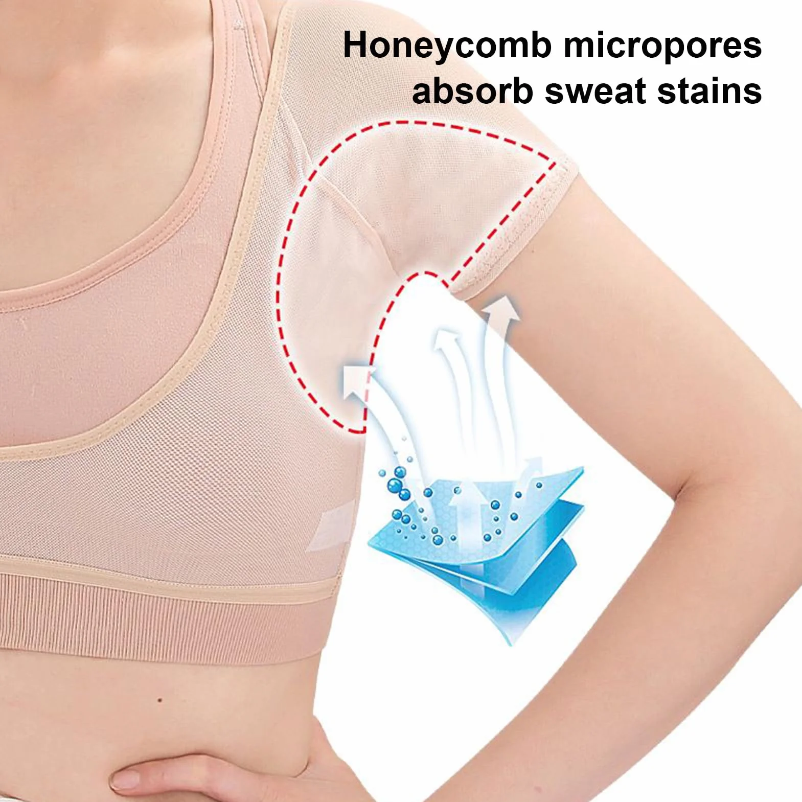 Gilet de sudation aux aisselles anti-transpiration lavable respirant à manches courtes séchage rapide femme