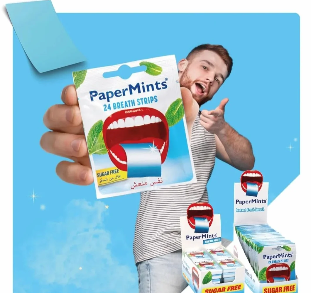 PaperMints Boîte de 24 Feuilles de Menthe Haleine Fraîche Sans Sucre Zéro Calorie