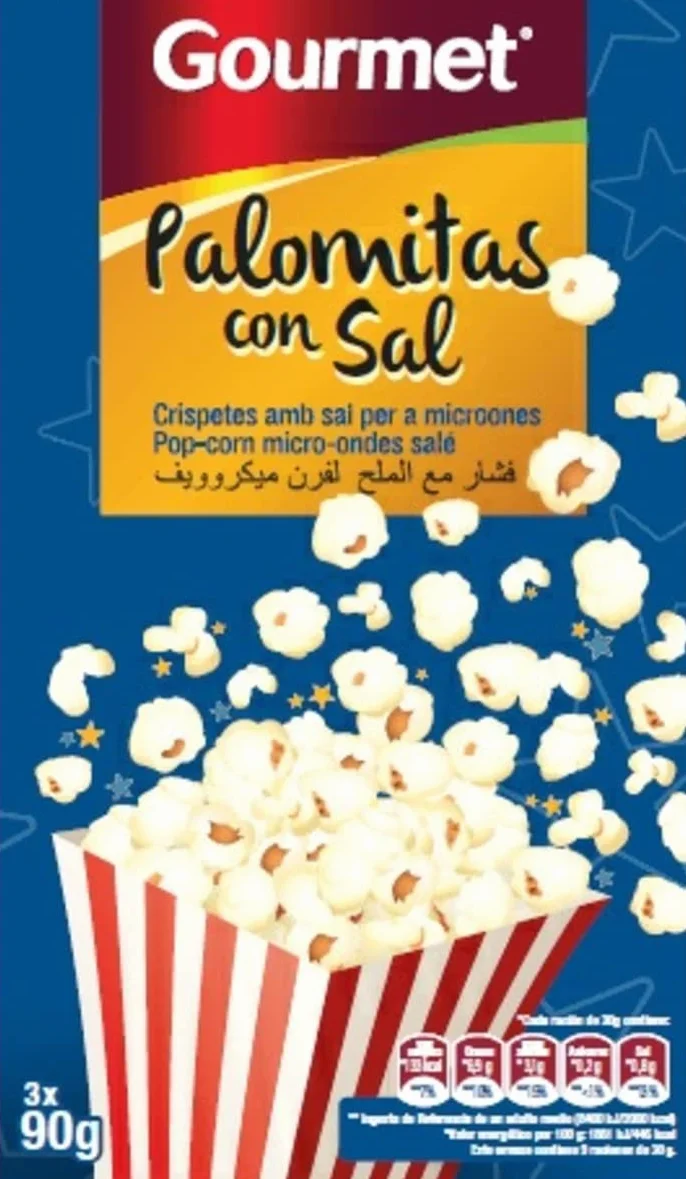 Pop corn micro onde salés Gourmet 3 X 90 grs