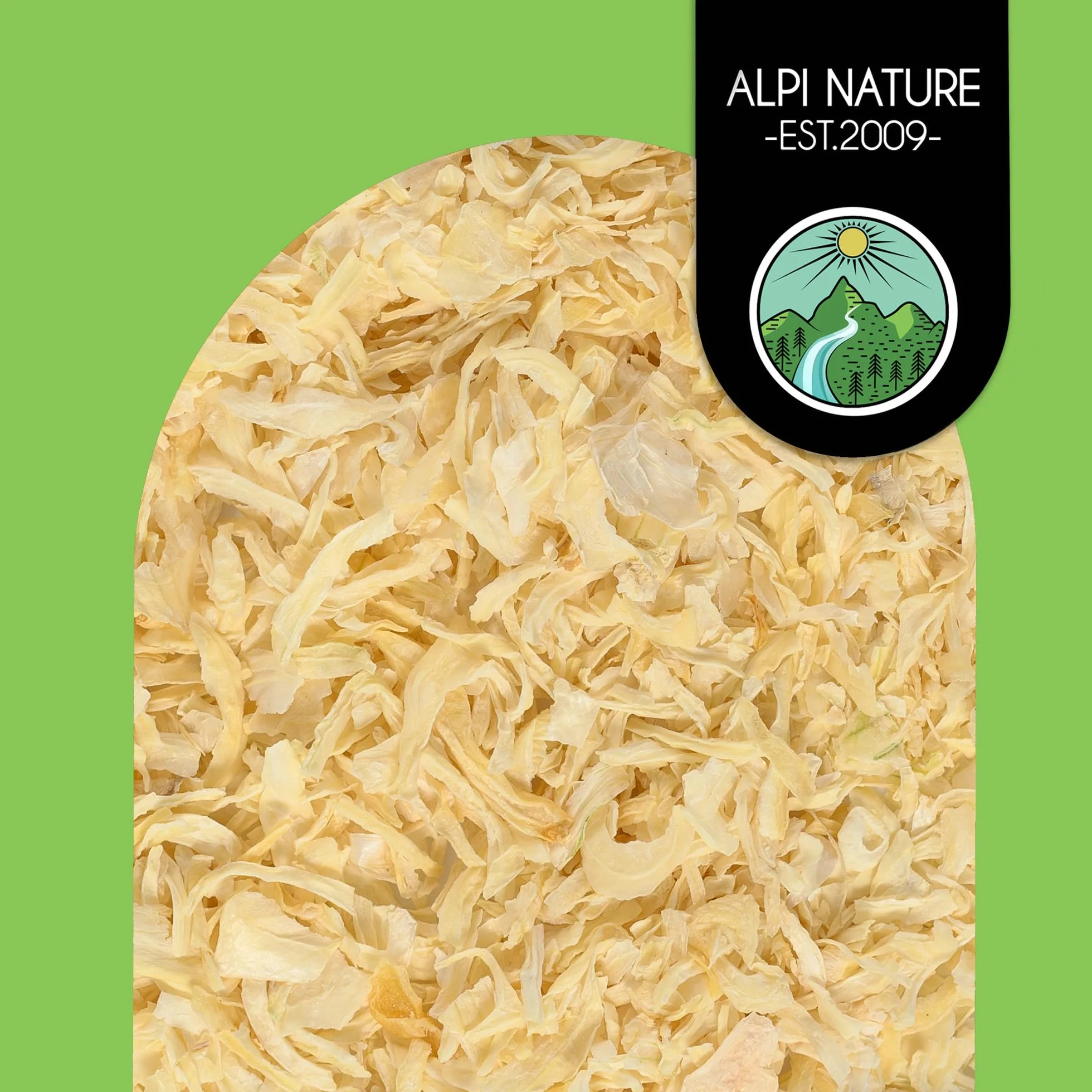 Alpi Nature Oignon en Flocons 1kg, Morceaux d'Oignon 5-30mm, Oignons Séchés et Hachés pour la Cuisson
