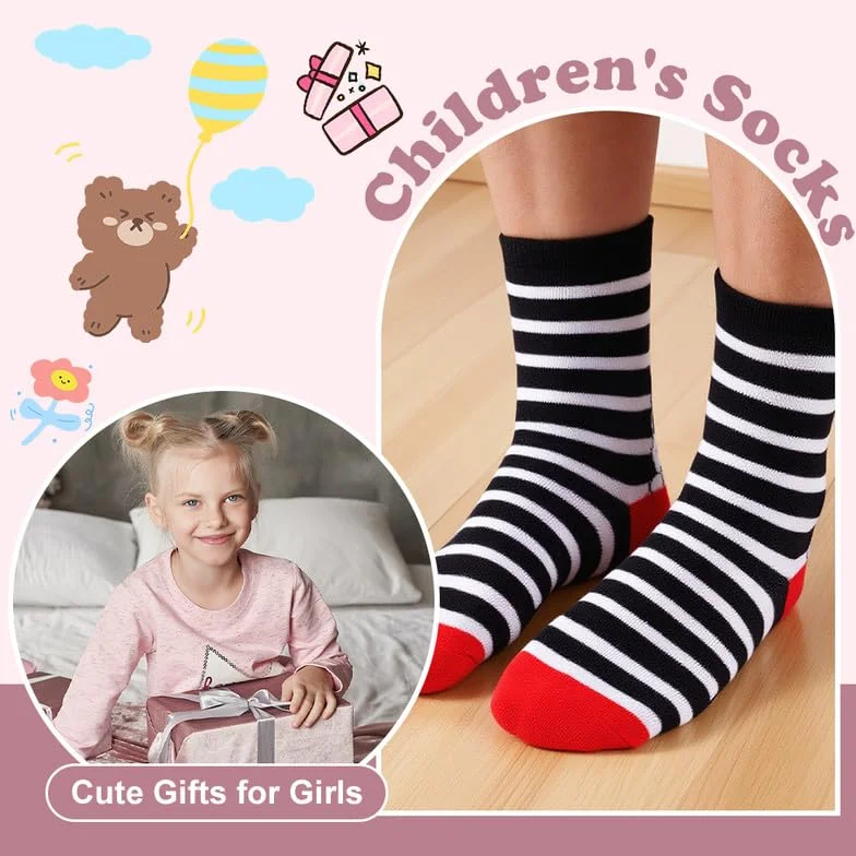 Chaussettes Fille Coton Respirantes Colorées 10 Paires