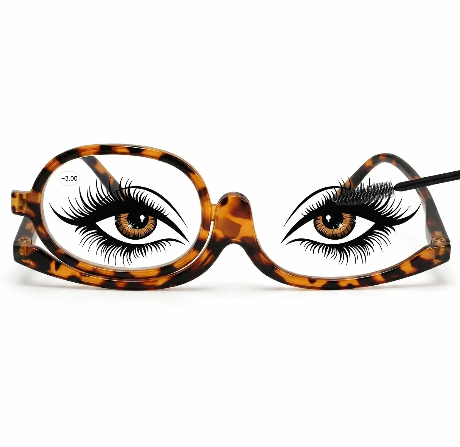 Lunettes de Maquillage à Lentille Unique Rotative pour Femmes