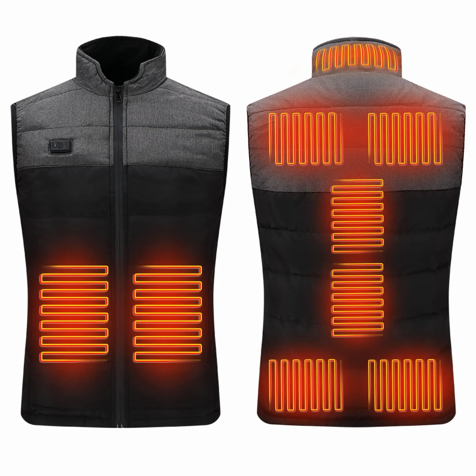 Veste Chauffante Homme USB 9 Zones Gilet Chauffant Moto Doudoune Sans Manche Femme Blouson Chasse Thermique Électrique Hiver