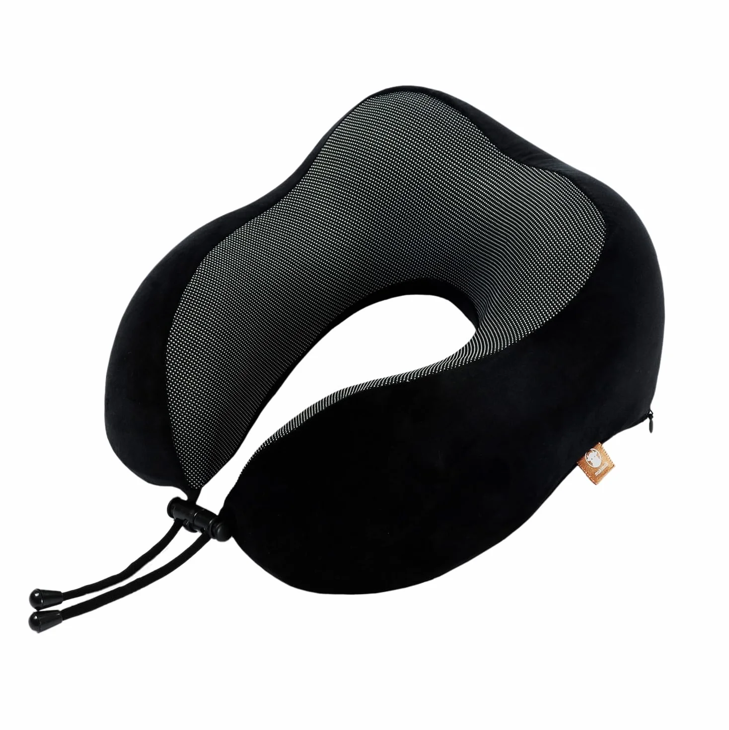 Oreiller de voyage en mousse à mémoire de forme cervical 360 degrés Noir