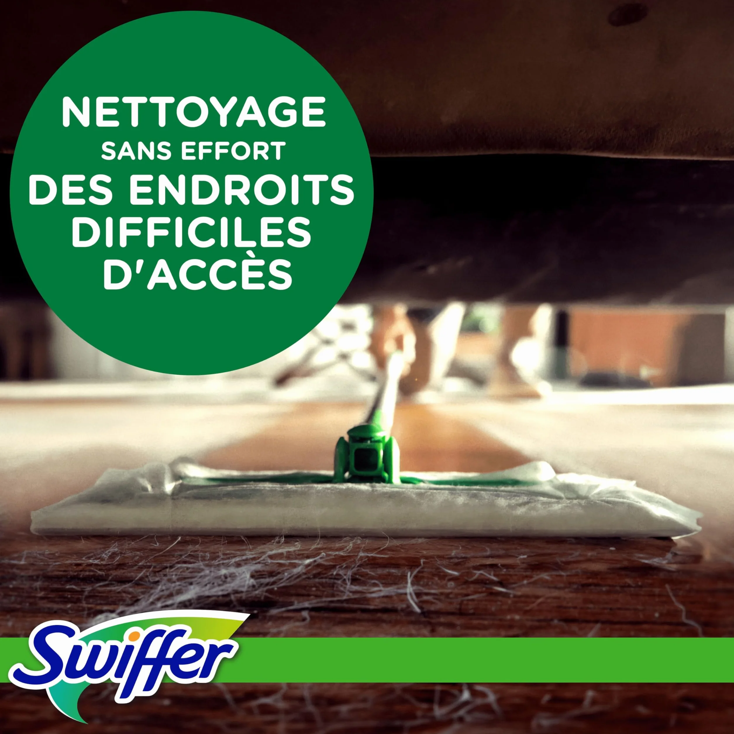 Swiffer Lingettes Balai Attrape-Poussière Sèches & Humides x123 | Attrape et retient 3x plus de poussière. Pour poils d'animaux.