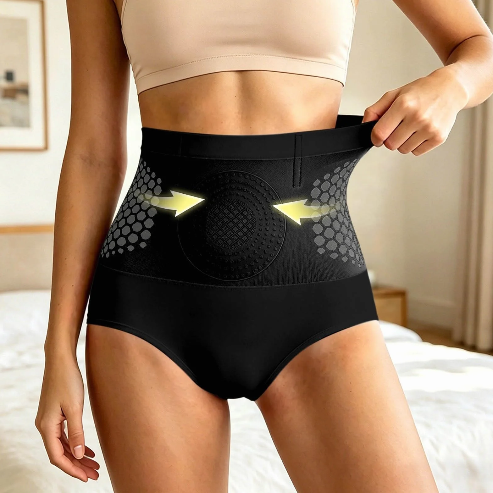 Short Sculptant Thermogénique Brûleur de Graisse 4 en 1 Ventre Plat Taille Haute pour Femme