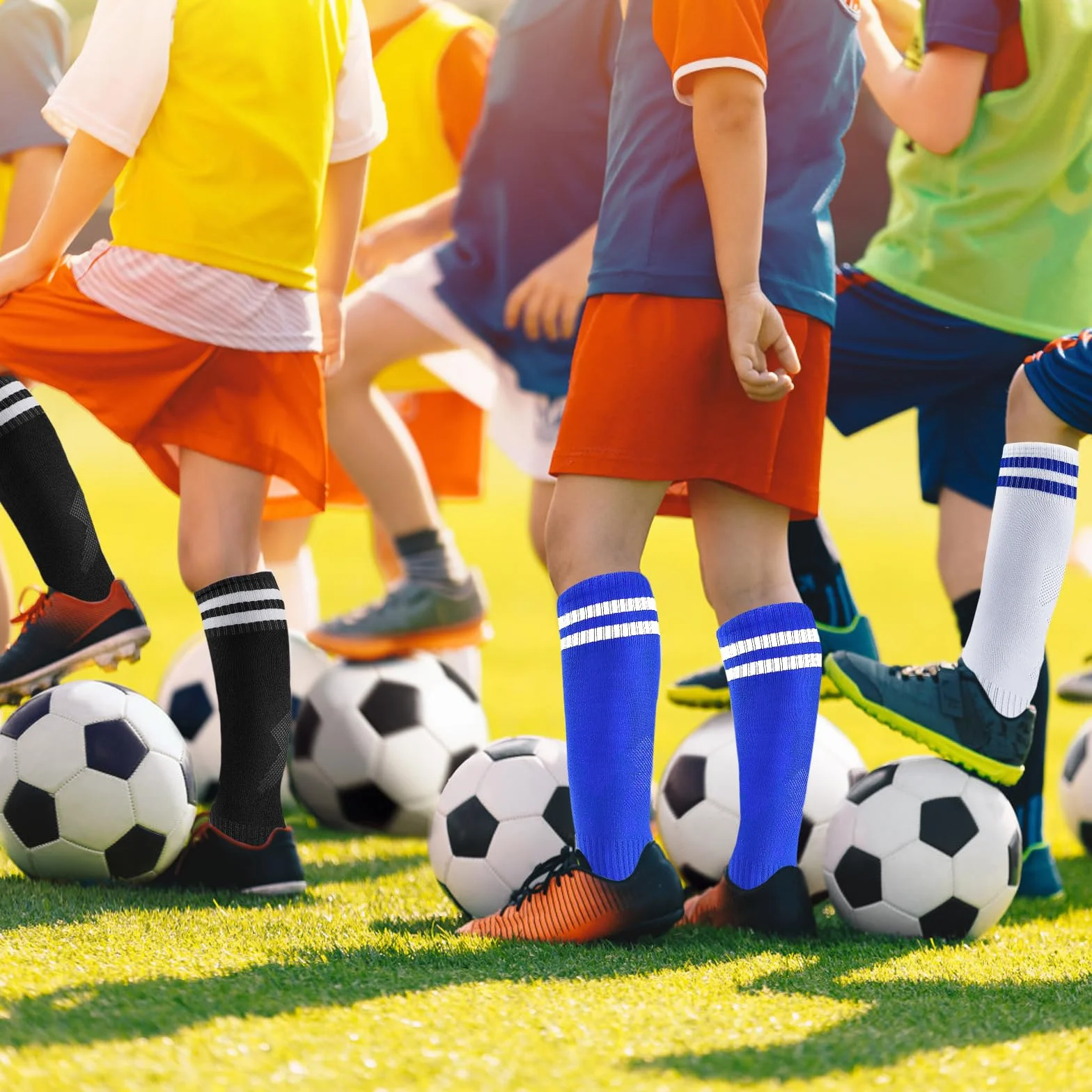 Chaussettes Antidérapantes Foot Enfant Respirantes 5-12 Ans