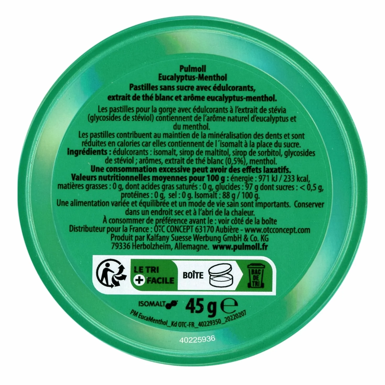 Pulmoll Pastilles Menthe Eucalyptus