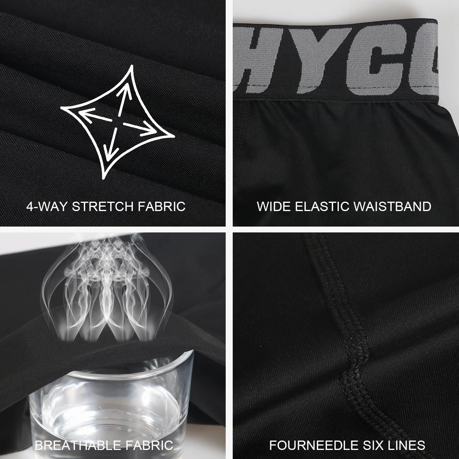 HYCOPROT Pantalon de Compression Garçons Collants Leggings Enfants Respirant Sportif Séchage Rapide Base Layer Sport Football Basket-Ball