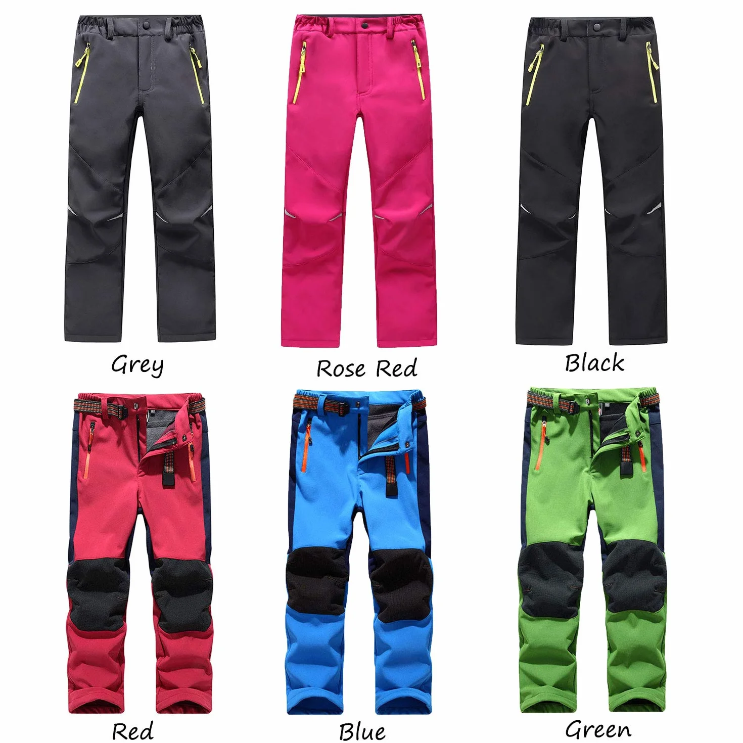 LANBAOSI Pantalon Ski Enfants Hiver Imperméable Chaud Softshell Doublé Polaire Montagne