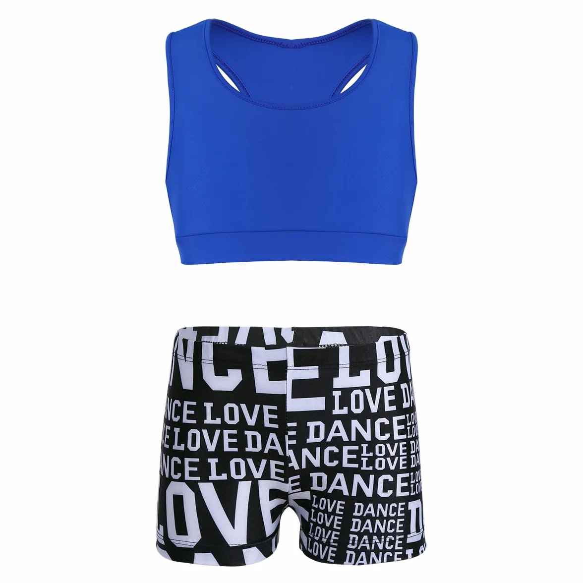 Ensemble Danse Fille Haut Brassière Short Tankini Gymnastique Yoga Fitness 3-12 Ans