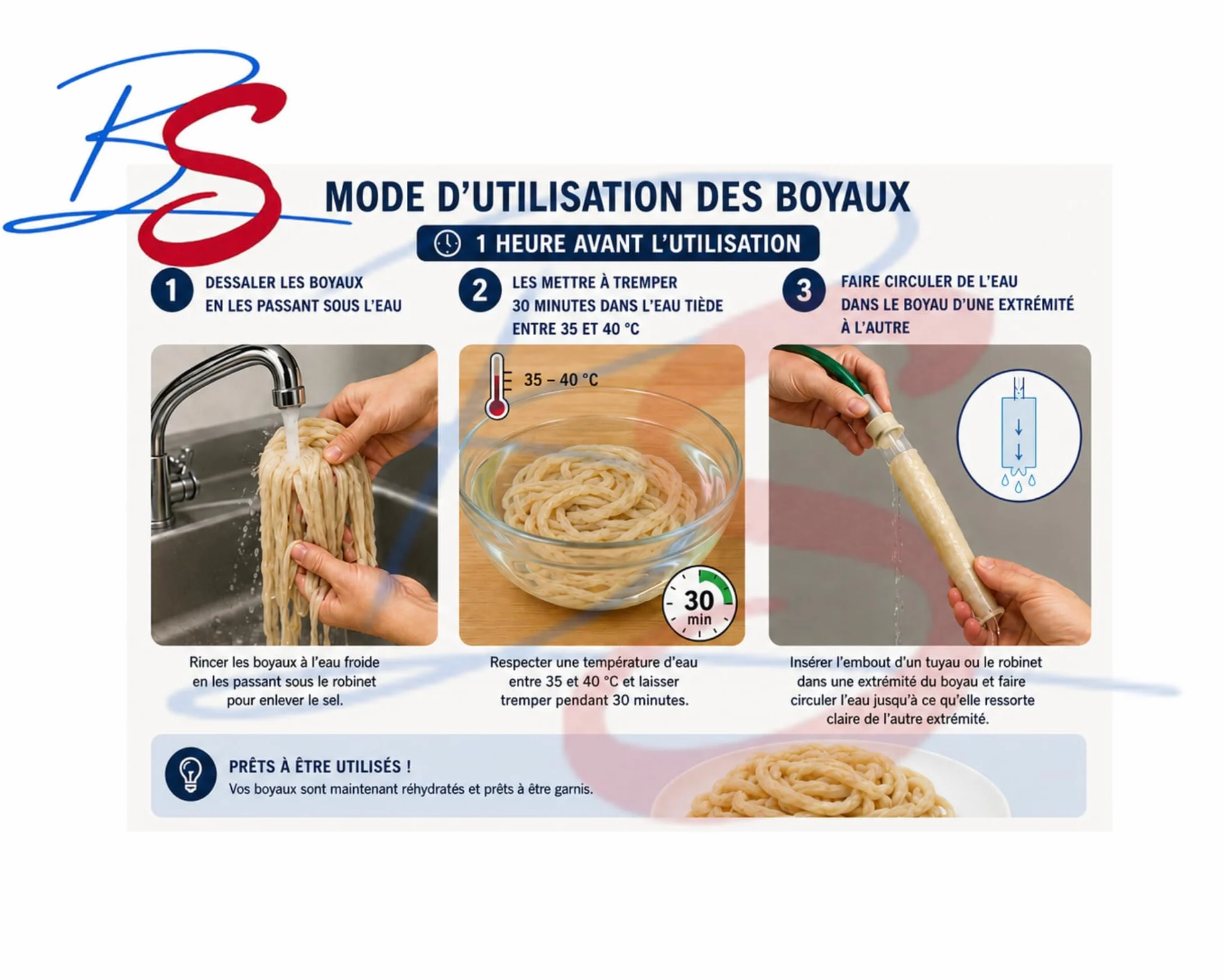 BOYAUX NATUREL DE MOUTON CALIBRE 22/24 25M POUR SAUCISSE,MERGUEZ, CHARCUTERIE MAISON,