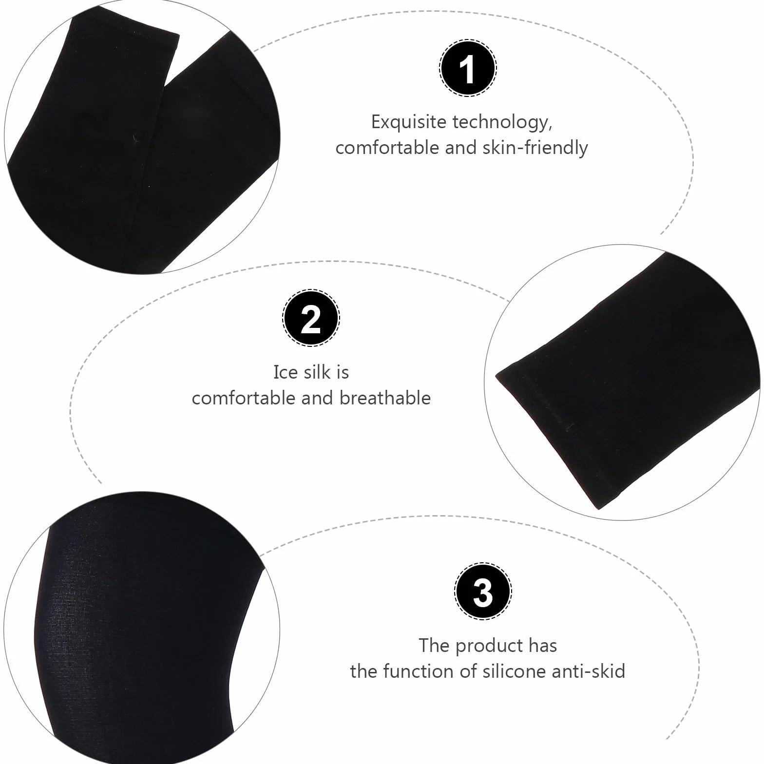 GANAZONO Lot de 2 Protège-Jambes Anti-Uv en Tissu Glace Manchons de Cyclisme Élastiques Noir