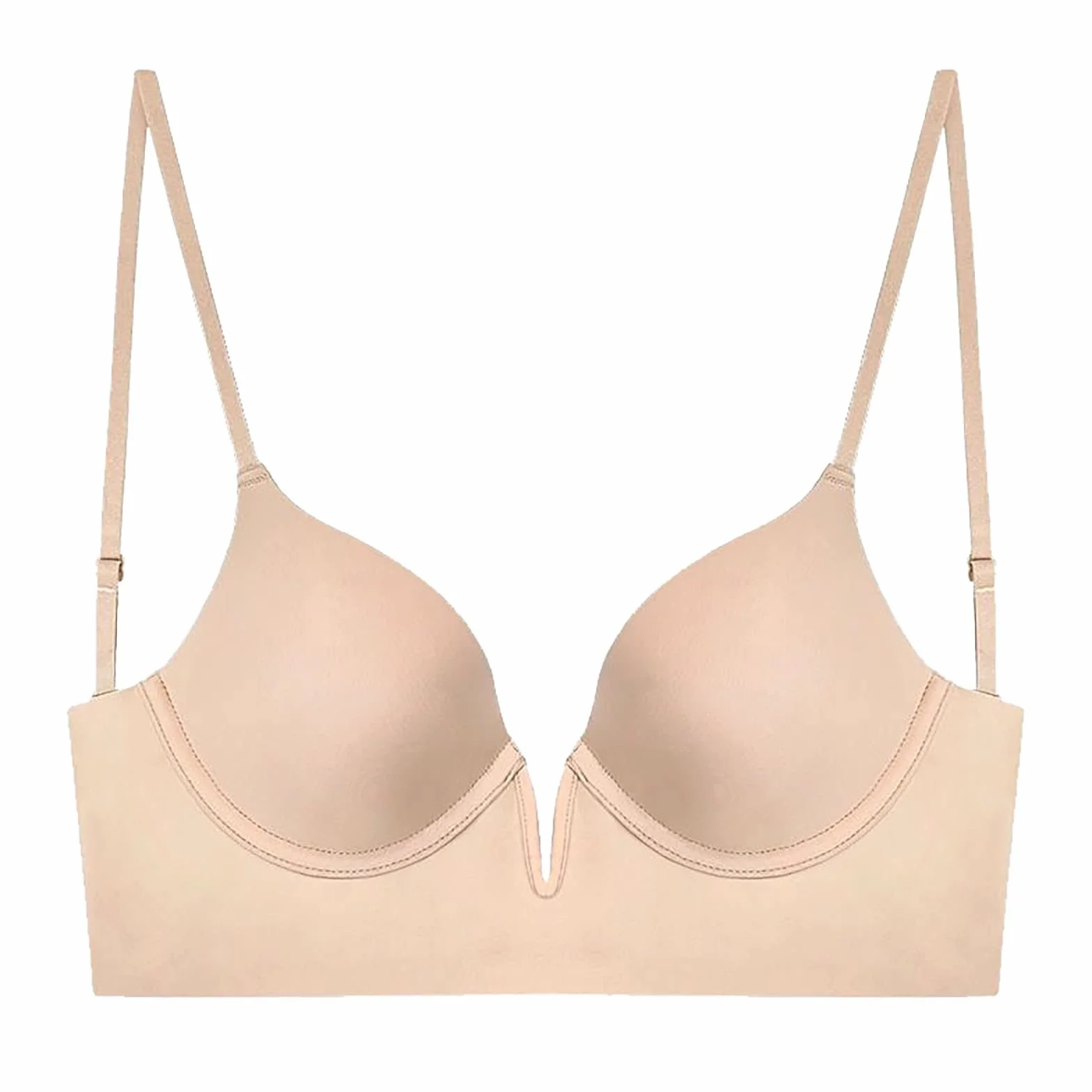 Soutien Gorge Dos Nu Invisible Push Up pour Femme Deep V sans Armature Transparent S-XL