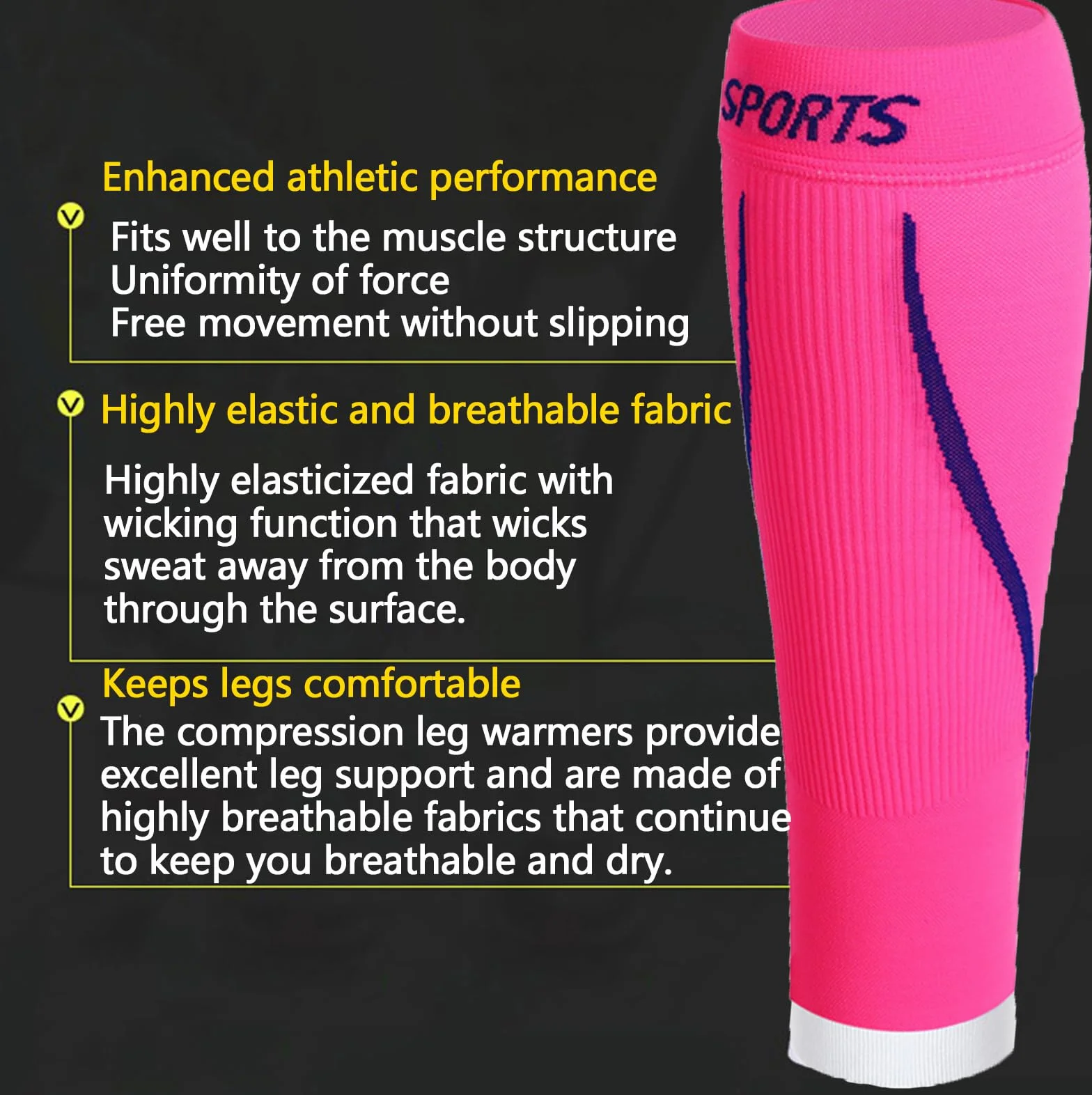 Manchons de Compression de Mollet pour Course à Pied, Cyclisme, Jogging