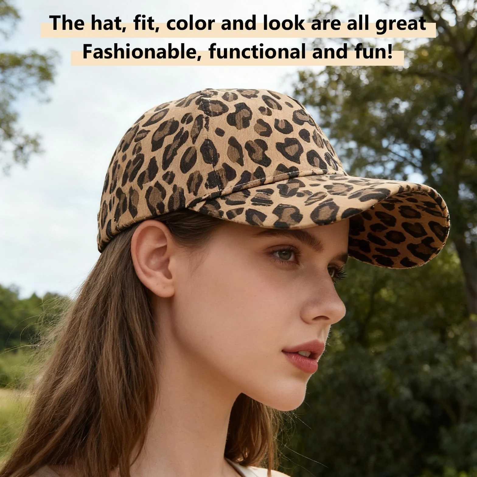 Casquette de Baseball Léopard Femme Unisexe Réglable en Coton