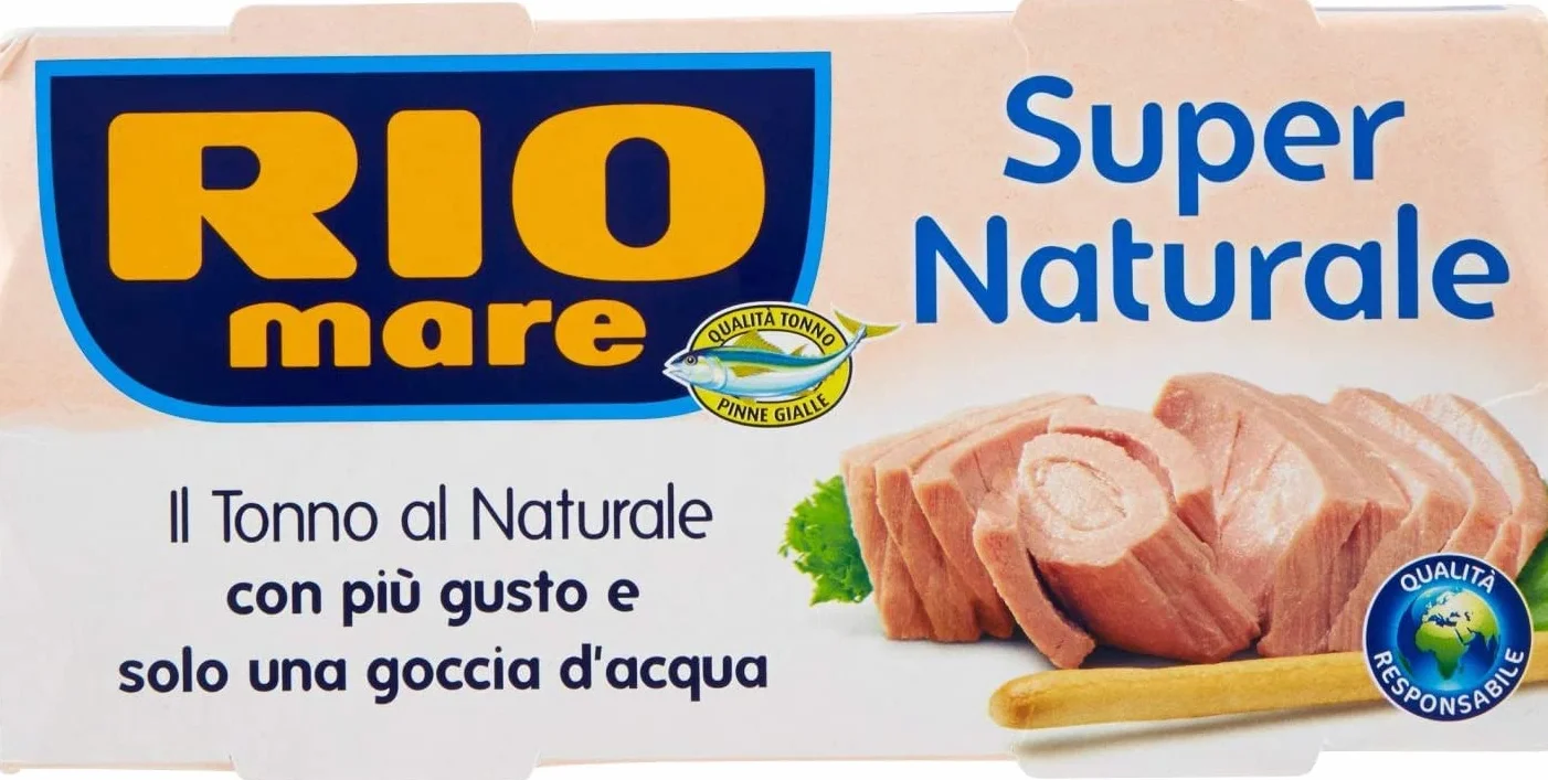 Lot de 3 thons Rio Mare Tonno Super Naturale Super Naturel (2 x 112 g) avec une goutte d'eau