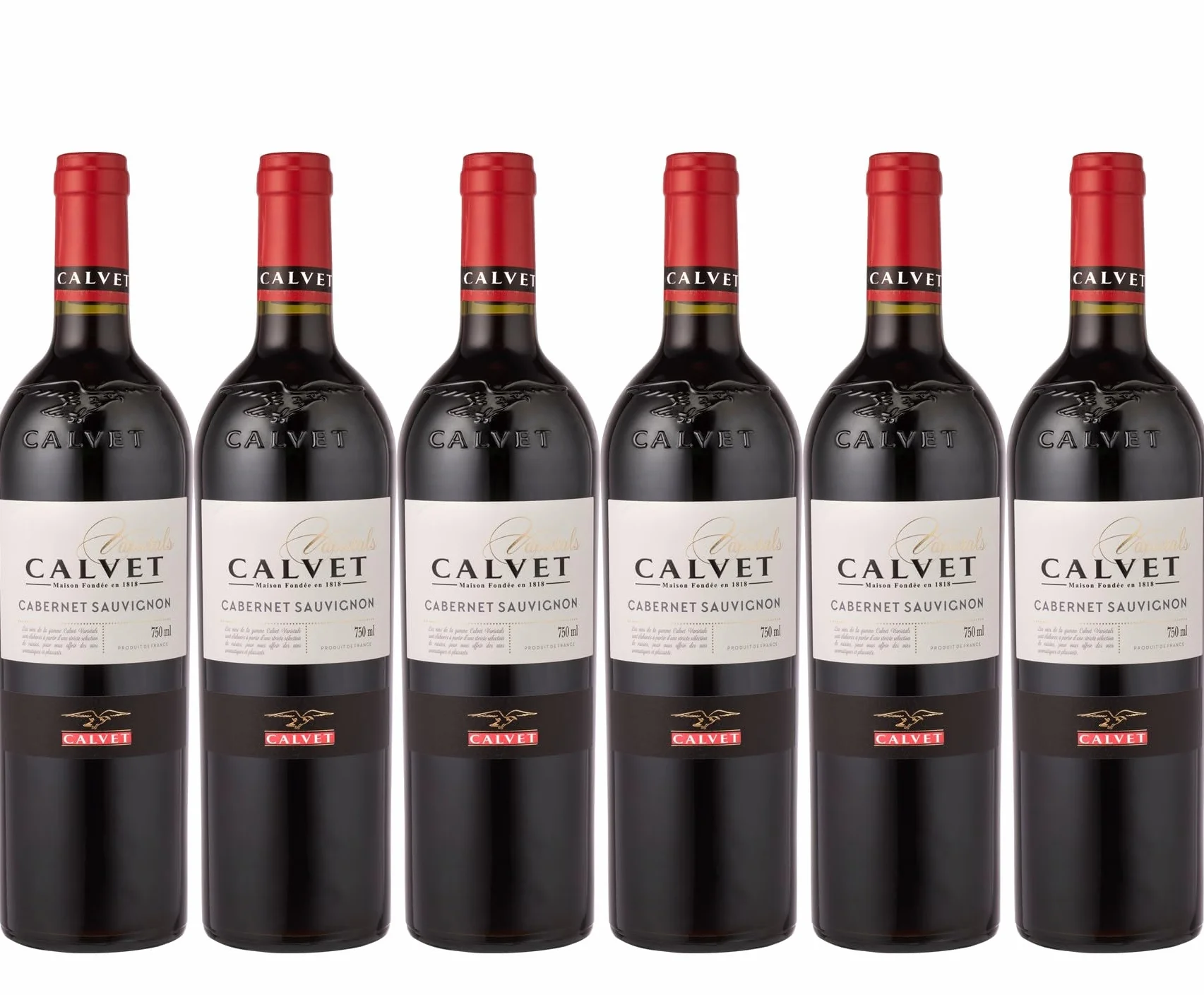 Calvet - Varietals, Cabernet Sauvignon, Vin rouge épicé et persistant (6 x 0,75L)