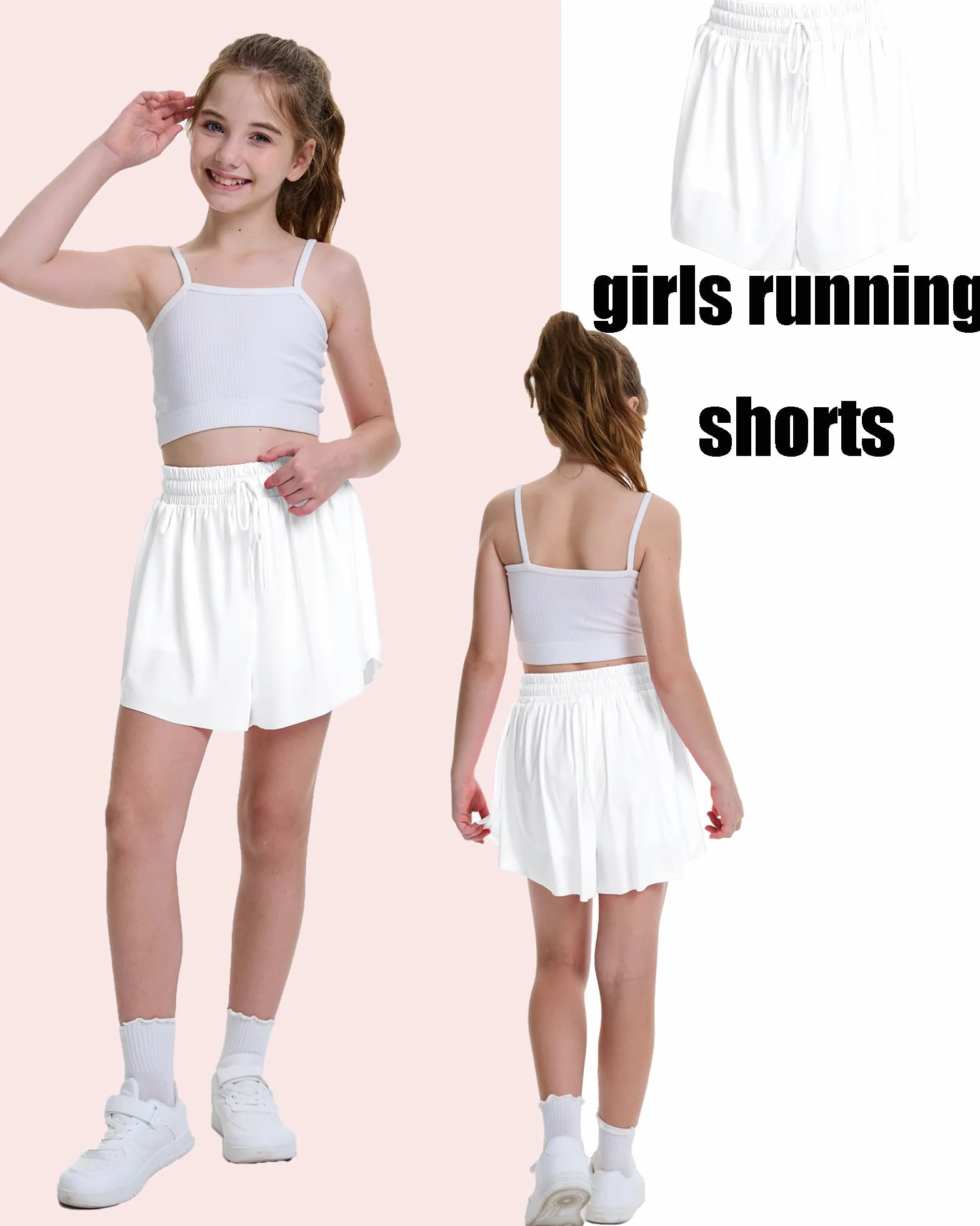Short Filles Taille Elastique Poches Cyclisme Course Loisirs