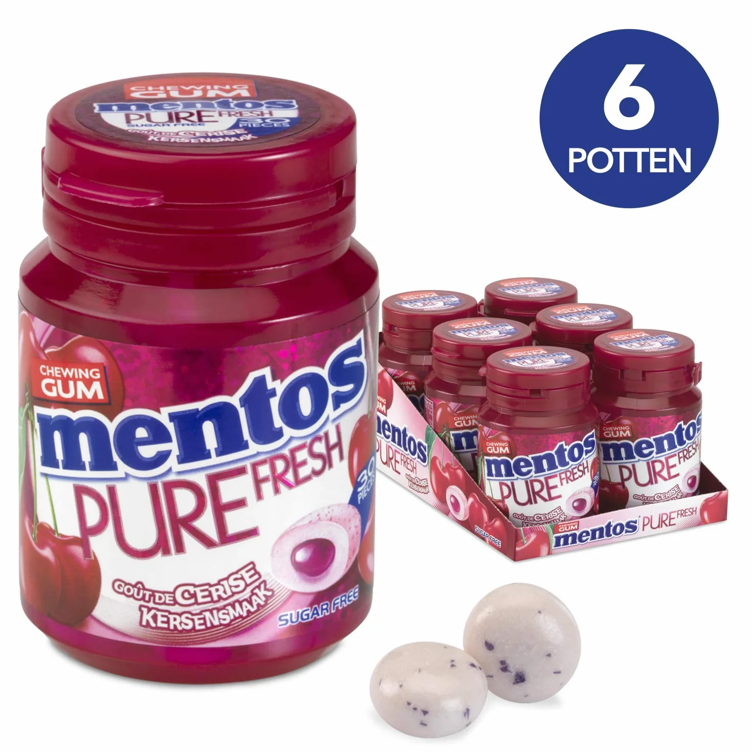 Mentos Pure Fresh Cerise 6 boites Dragées