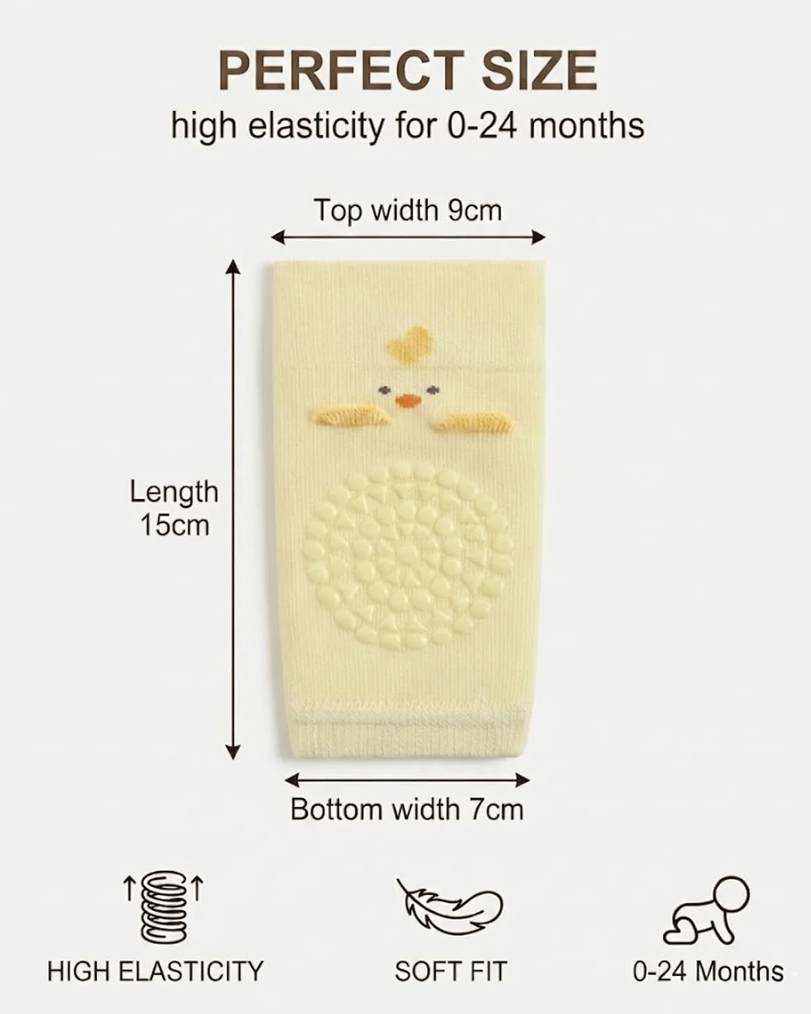 Genouillères Bébé 2 Paires Antidérapantes Anti-Chute Points Silicone Ramper Protection Genoux Souples 0-36 Mois