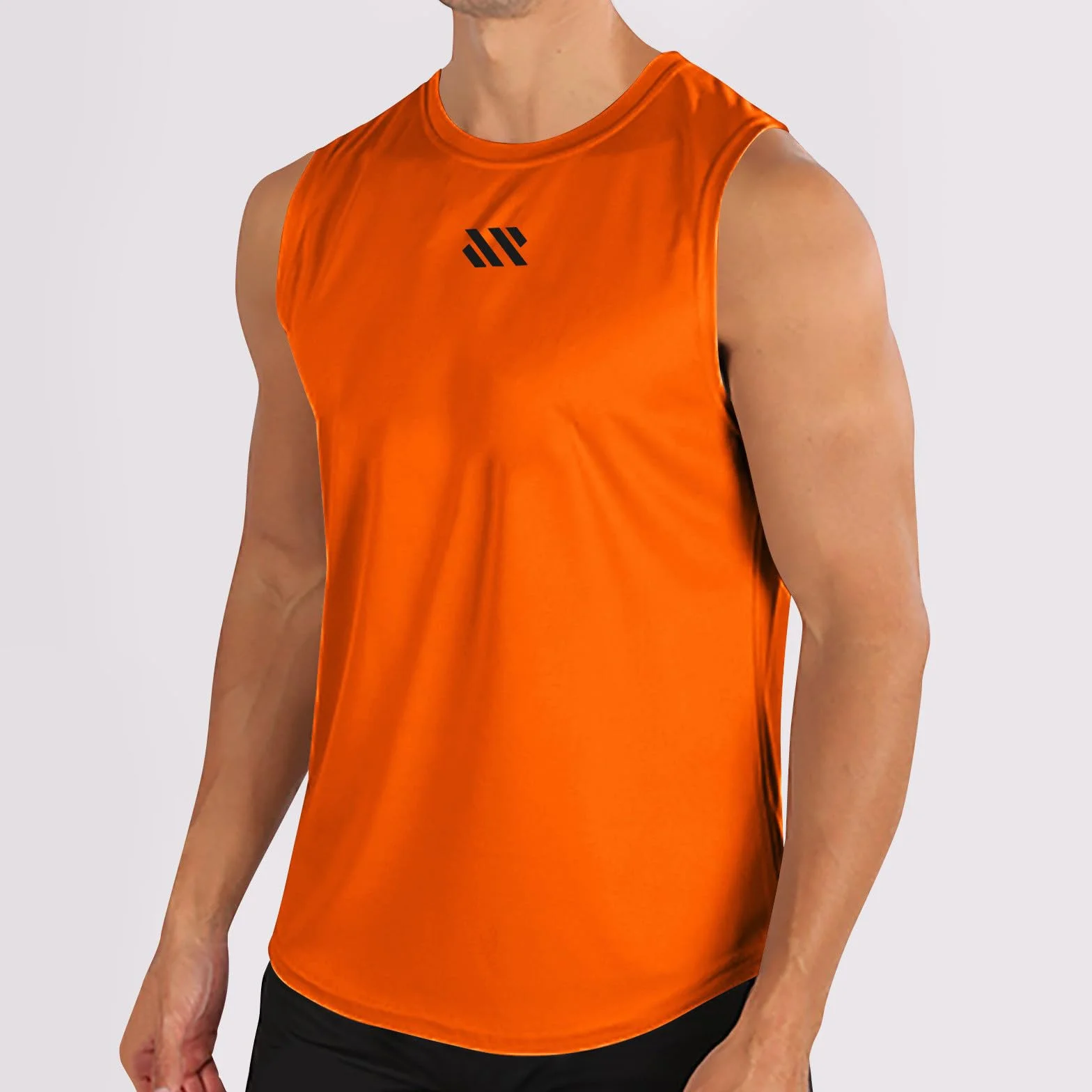 Lot de 3 Débardeur Homme Sport Maillot de Corps Col Rond Coton Respirant Fin Cut Tank Top