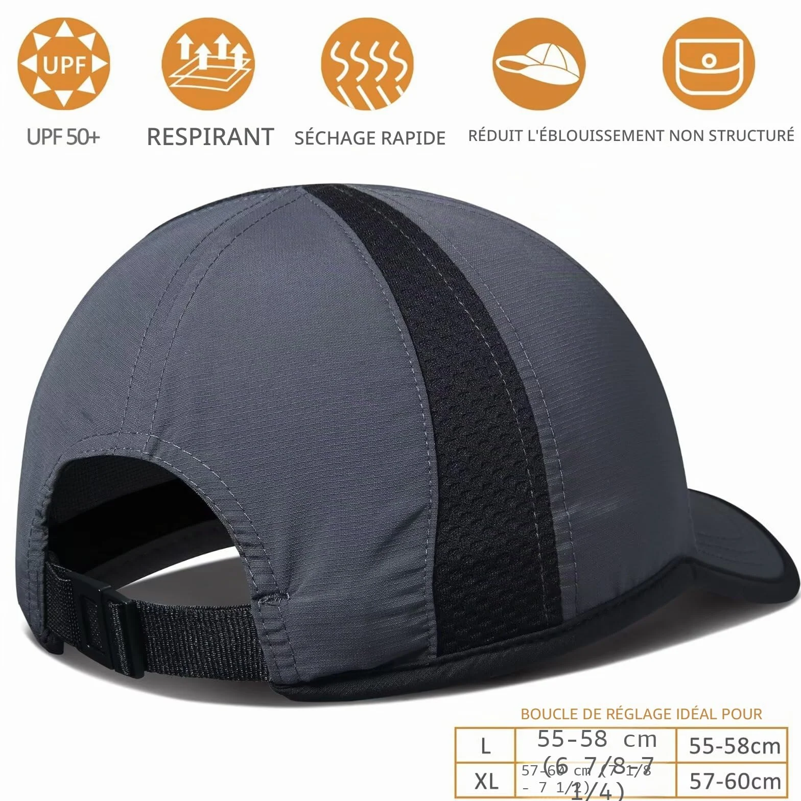 Casquettes Non structurées UPF 50+ Légères et Respirantes pour Hommes et Femmes