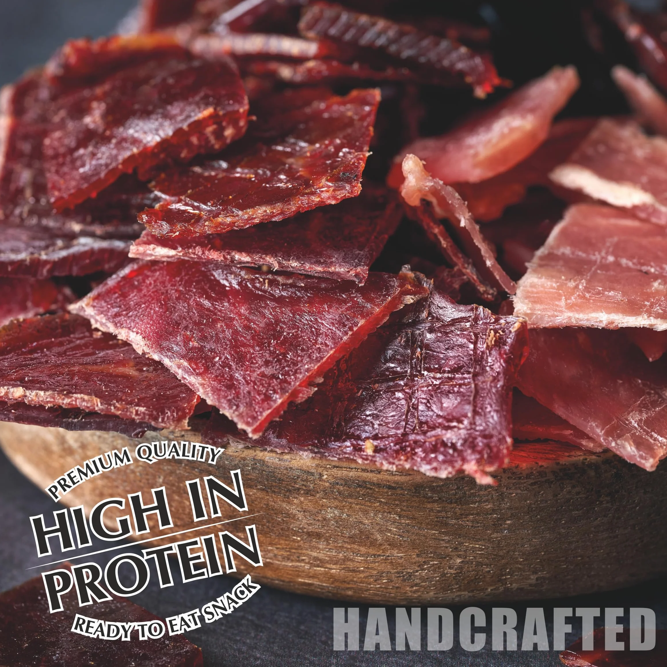 Viking Bites Beef Jerky Mixed box 400 g (8 x 50g) – 3x Barbecue, 3x Teriyaki, 2x Jalapeno - Bœuf séché - En-cas à base de viande riche en protéines