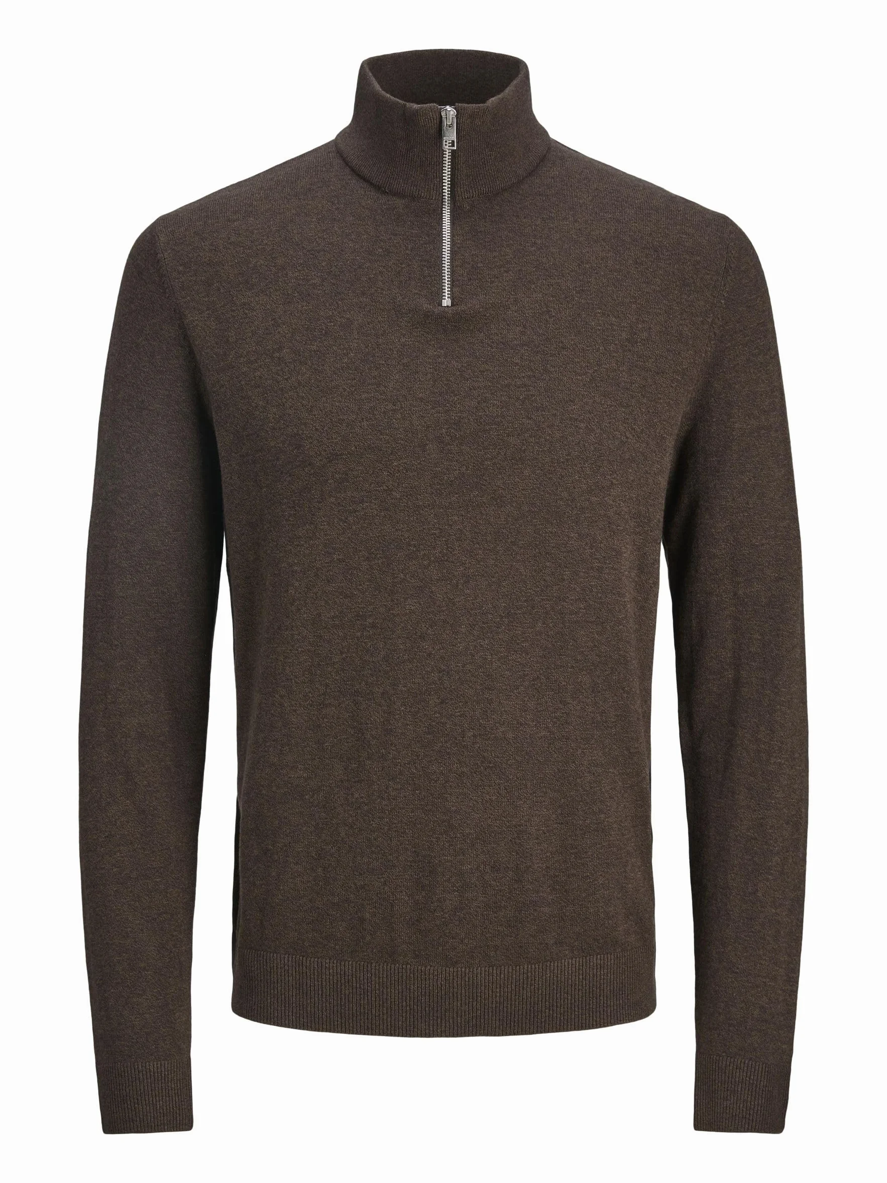 JACK & JONES Męska Kurtka z Ćwierćzamkiem Jednokolorowa
