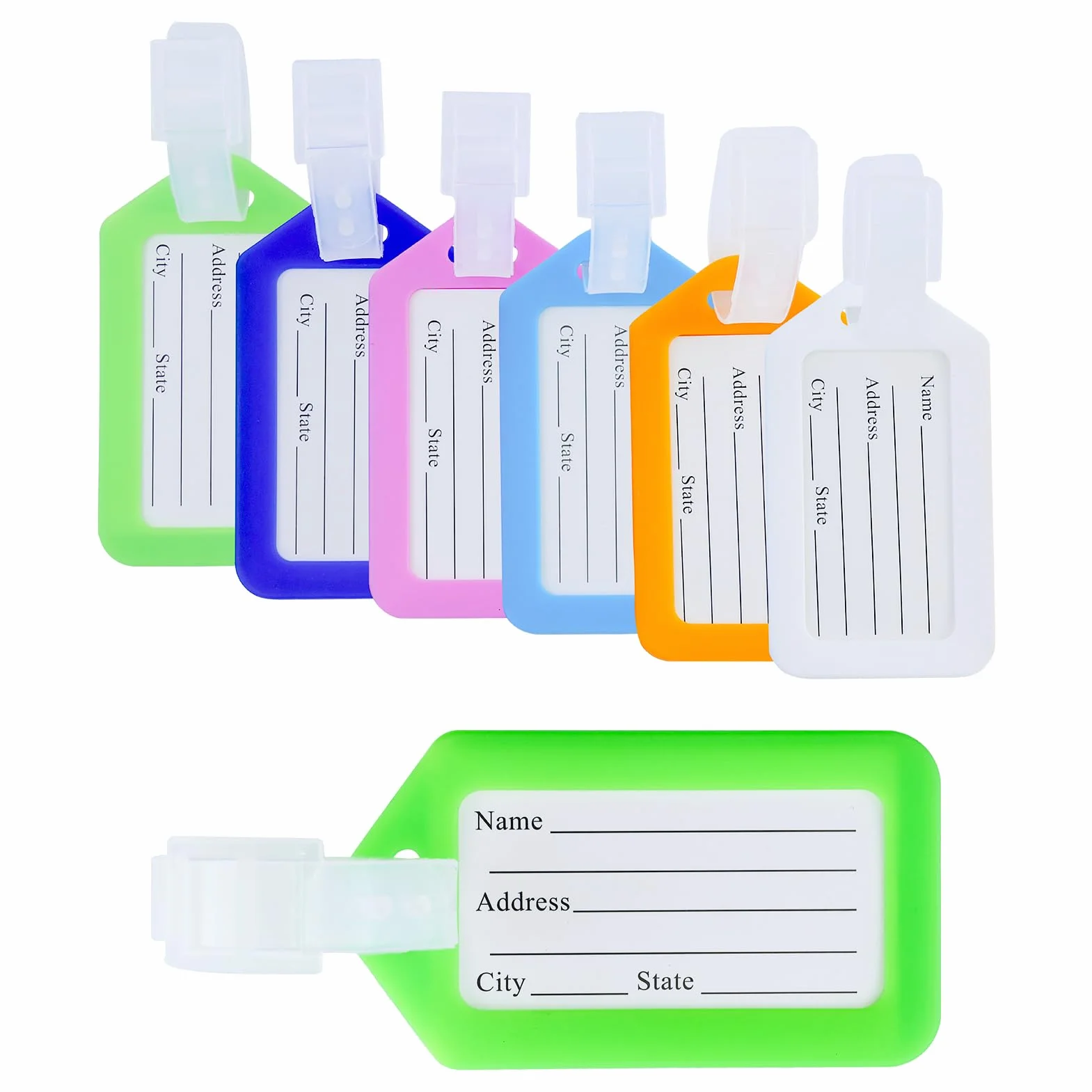 Étiquettes de Bagage en Plastique Colorées pour Voyage (6)