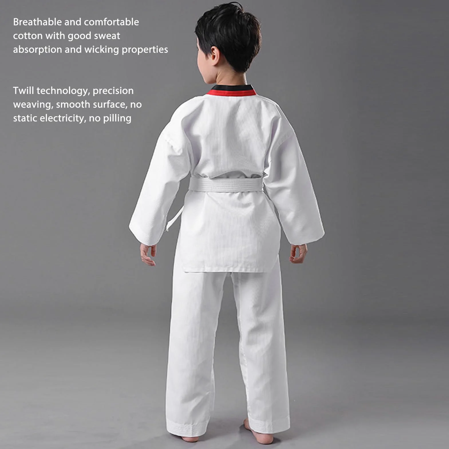Dobok Taekwondo Costume Enfants Hauteur 136-146 cm Robuste Confortable Respirant