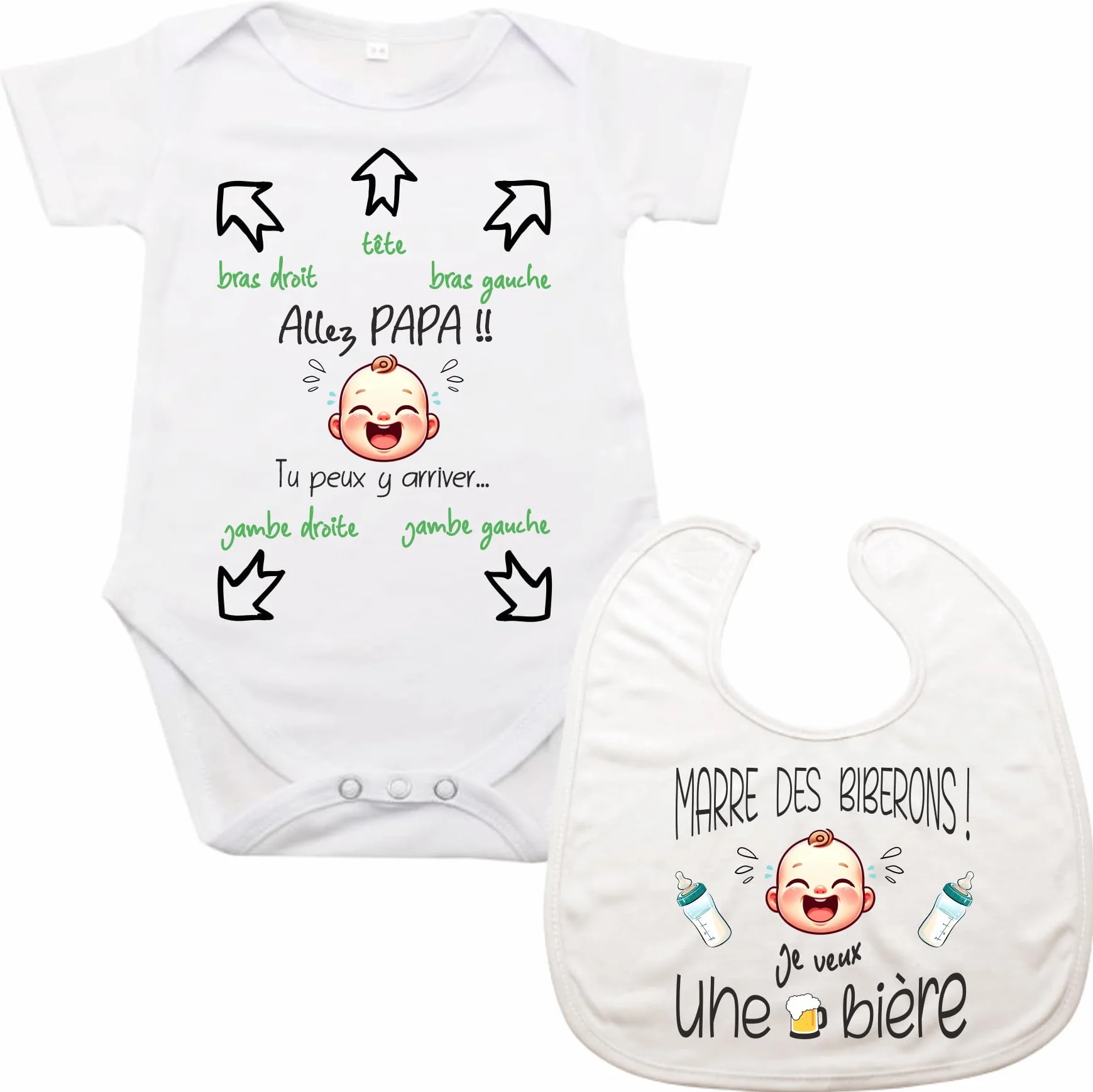 Maroma Bavoir Bébé 6 Mois Body Humour Cadeau Original