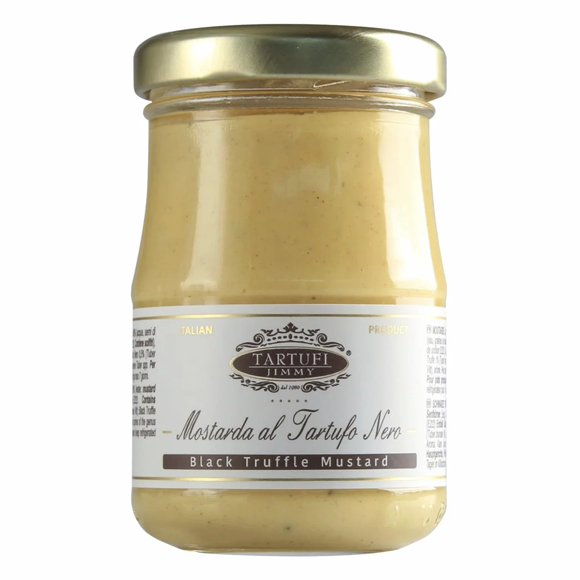 Moutarde à la Truffe Noire 100g | Sauce Gourmet Italienne au Truffe Noire – Condiment Raffiné pour Viande, Fromage, Sandwichs et Antipasti