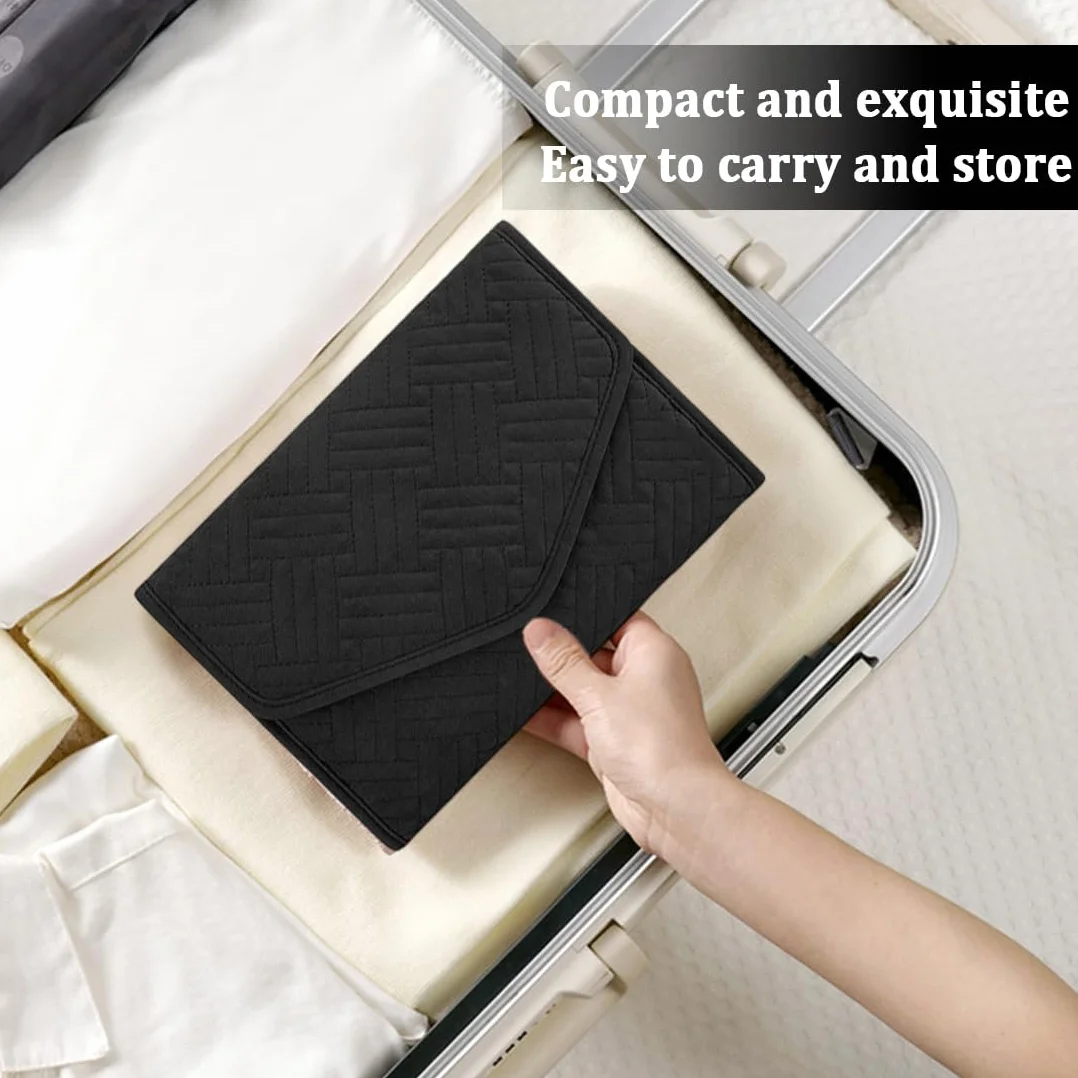 Pochette à Bijoux Voyage Rouleau Trousse Rangement pour Femmes Bagues Colliers Boucles d'Oreilles