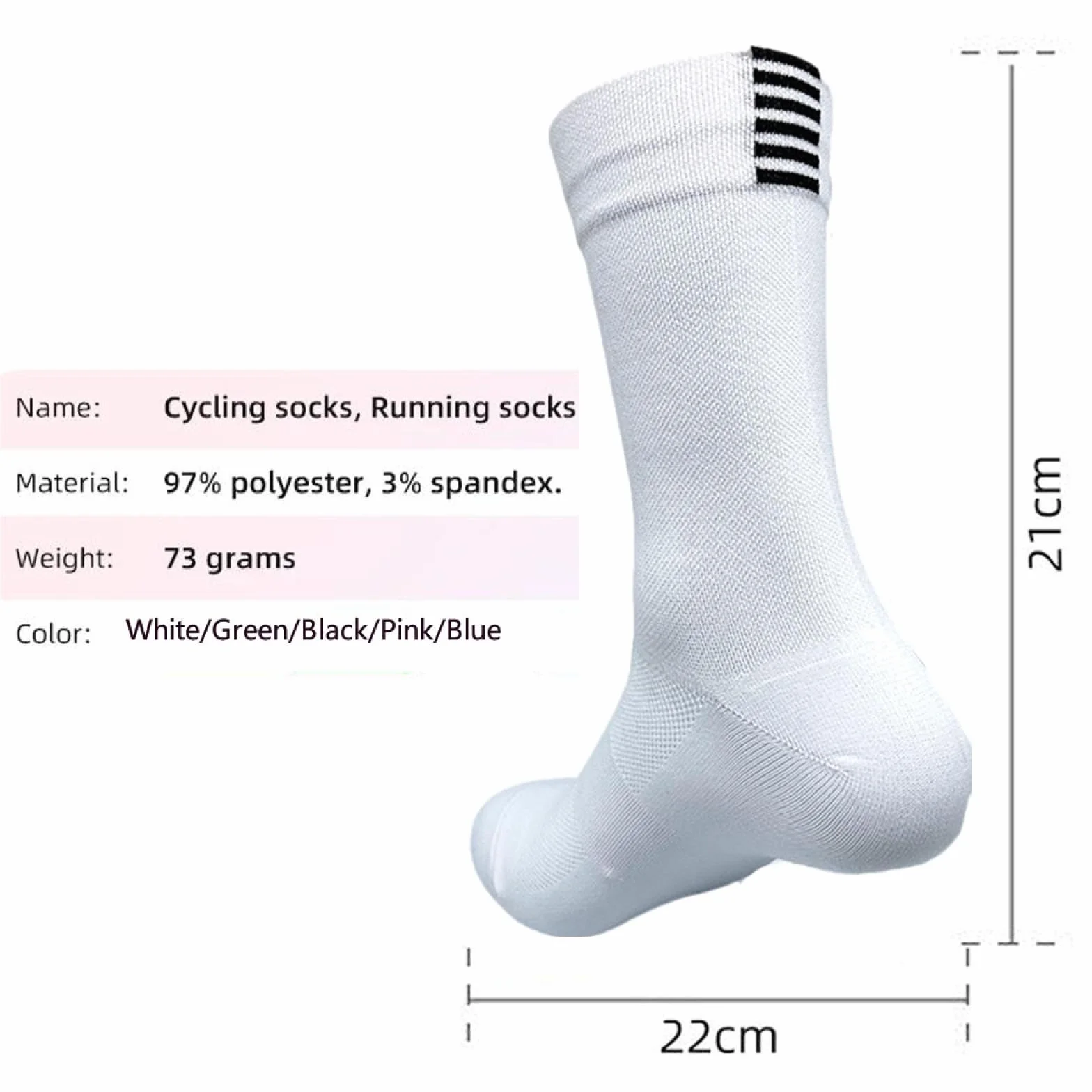 Chaussettes Sport Homme Femme Velo Route Confortable Soft Touch 4 Paires