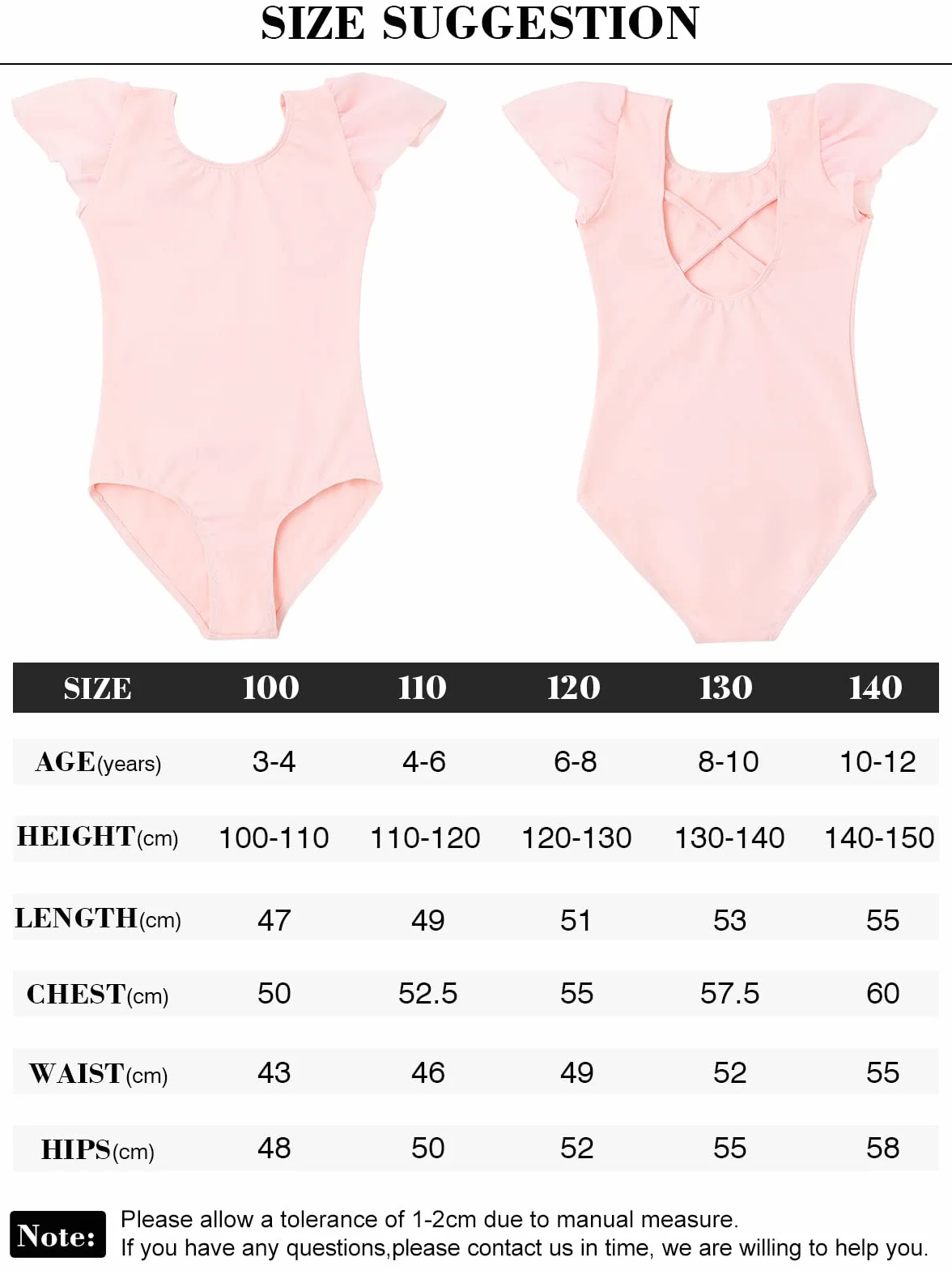 Justaucorps Danse Fille Manche Bouffante Ballet Classique Enfant 3-12 Ans