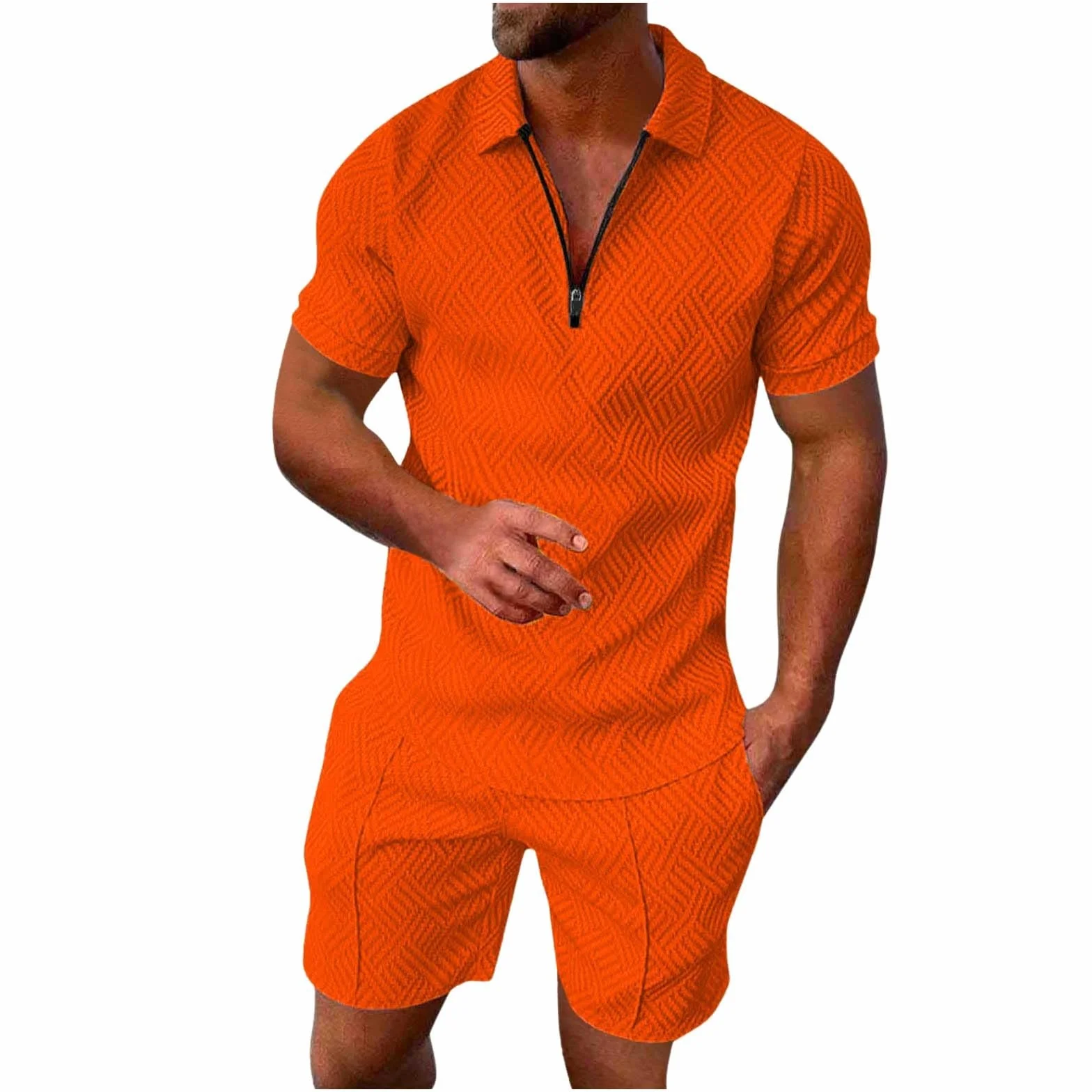 Ensemble Homme 2 Pièces Coton Short T-shirt Respirant Sport Casual Survêtement Fitness Gym A230