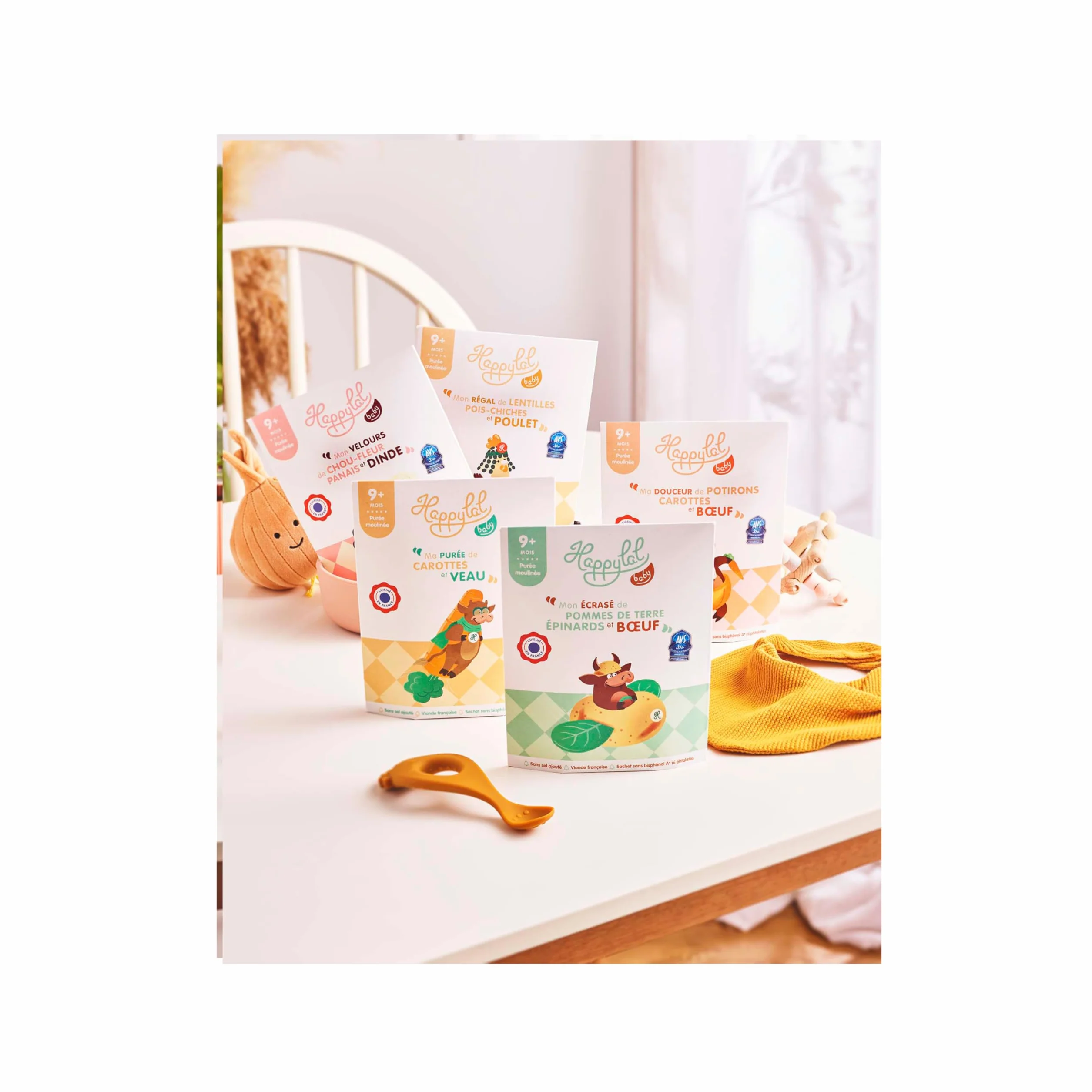 HAPPYLAL BABY, Lot Box Repas Halal pour Bébé, Dès 9 Mois, Fabrication France (5 Sachets)