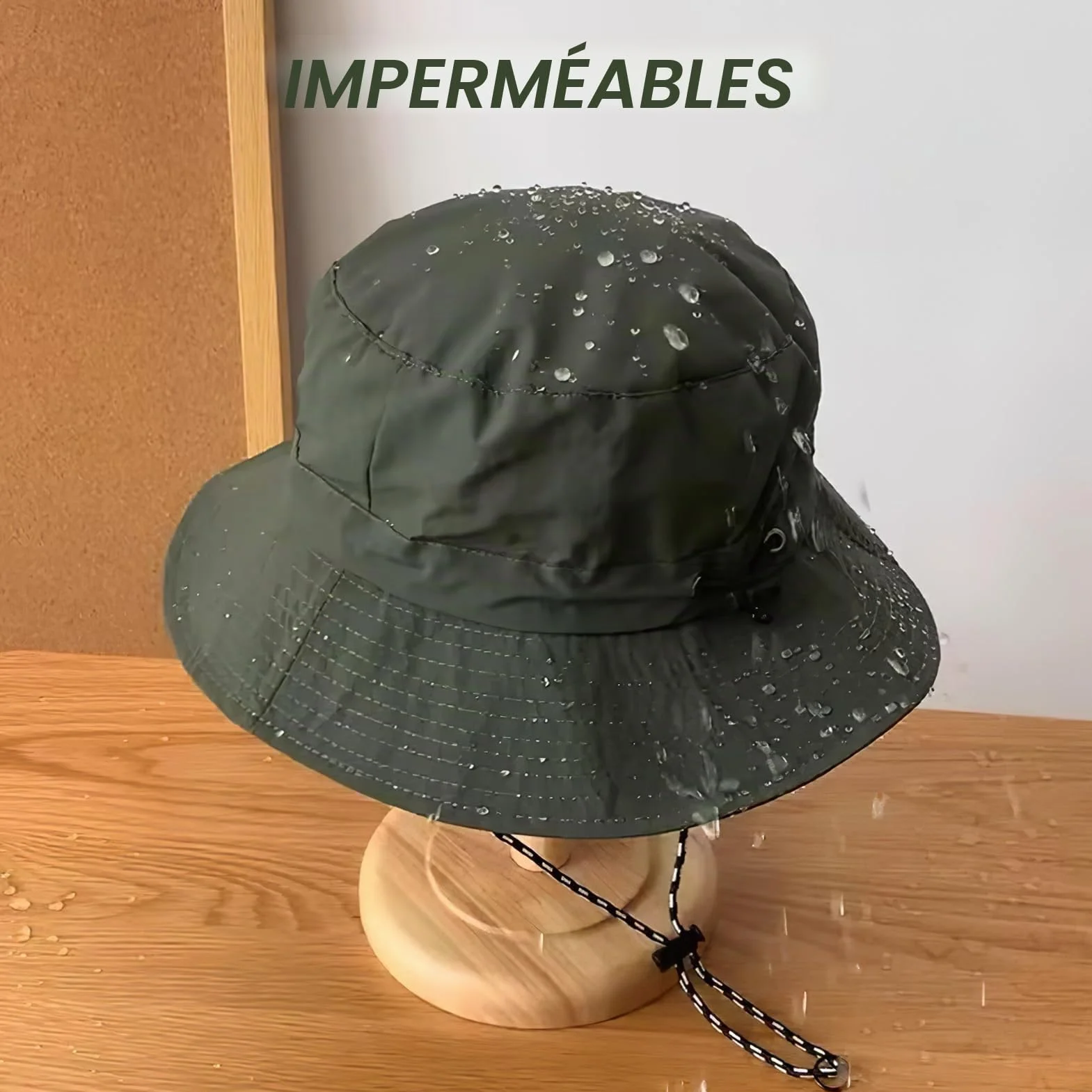 Chapeau Anti UV Homme Vert Armée pour Alpinisme Randonnée Pêche Plein Air