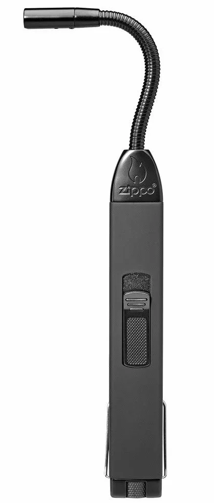 Zippo Allume Bougie – Noir – Rechargeable au gaz – Col Flexible – Revêtement caoutchouté – Briquet-Bougie résistant au Vent