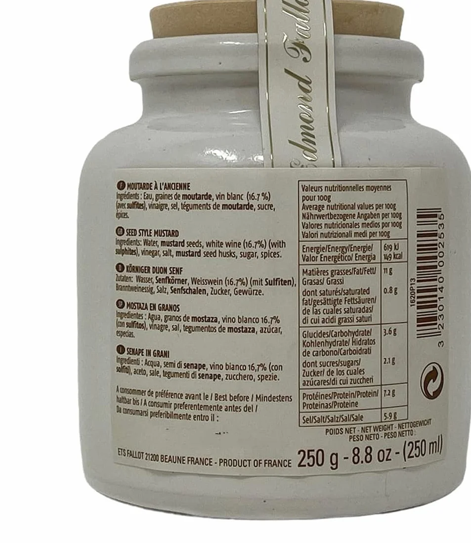 Edmond Fallot | Grains de moutarde de Dijon - Pot en grès de 250 g