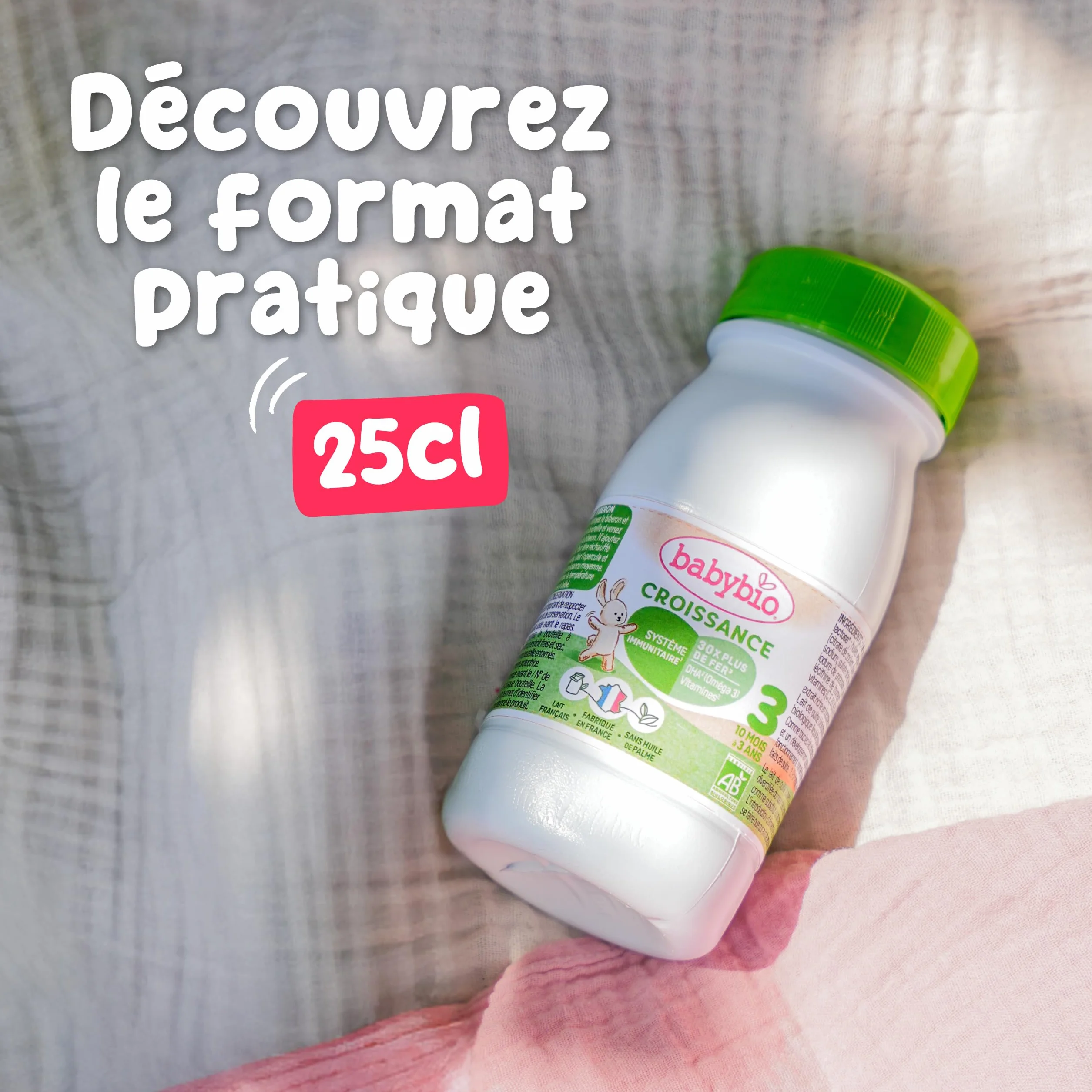 Babybio Croissance Lait de Vache 10 mois 6 x 1L