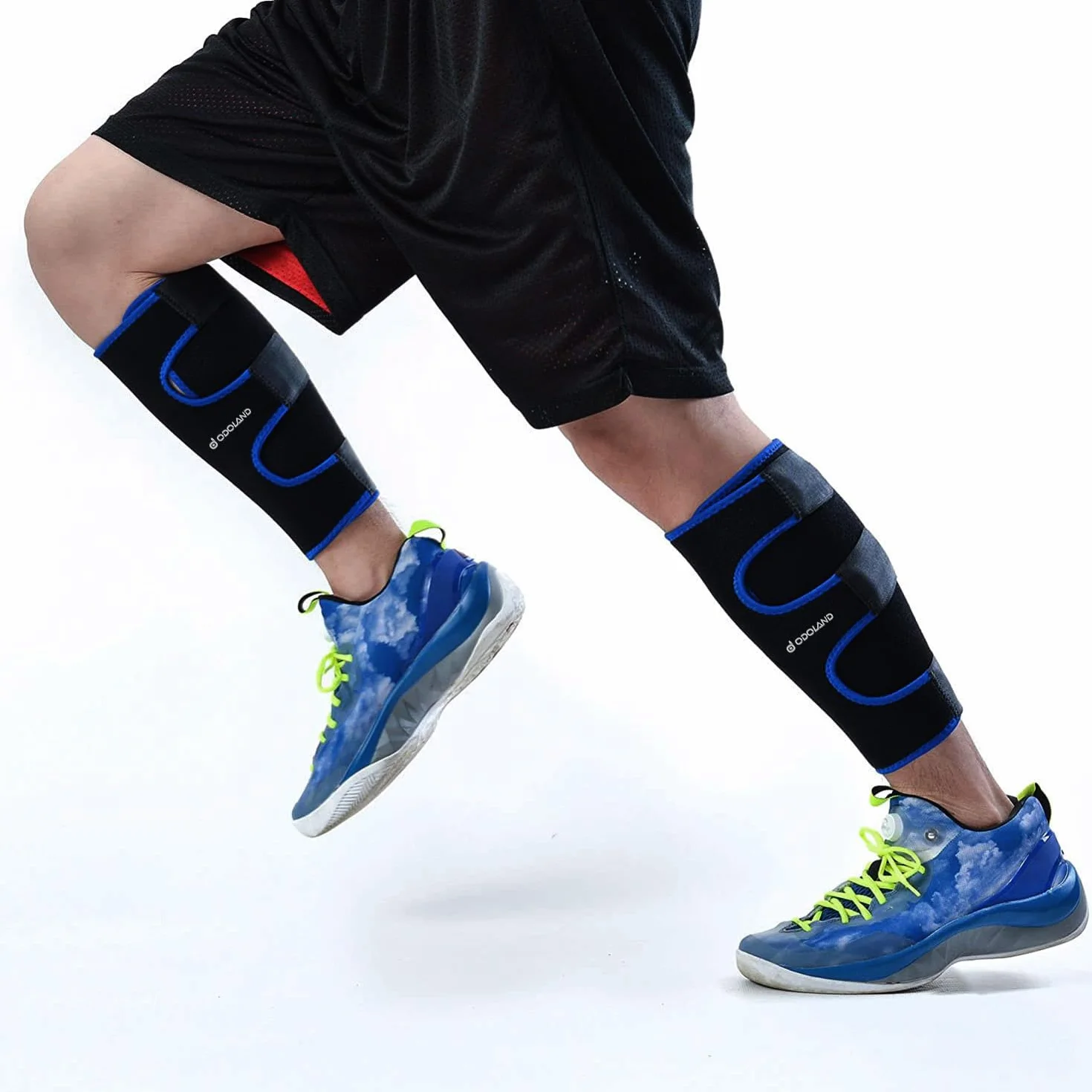 Odoland Bandage Compression Mollet Réglable Graduée Protection Musculaire Trail Triathlon Taille Unique