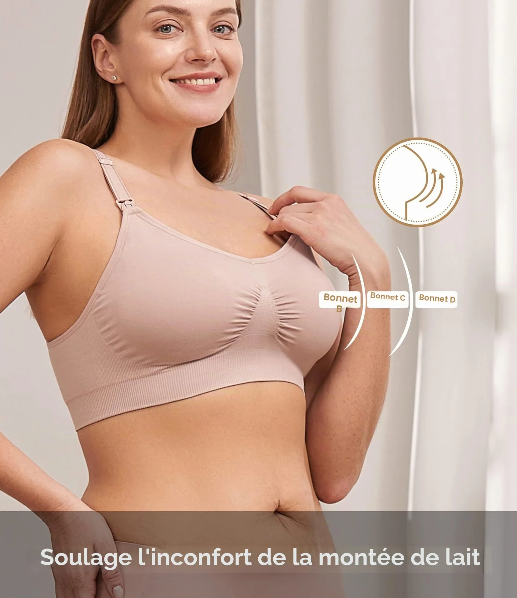 HOFISH Soutien-Gorge de maternité et d'allaitement sans Couture avec rallonges et Clips supplémentaires