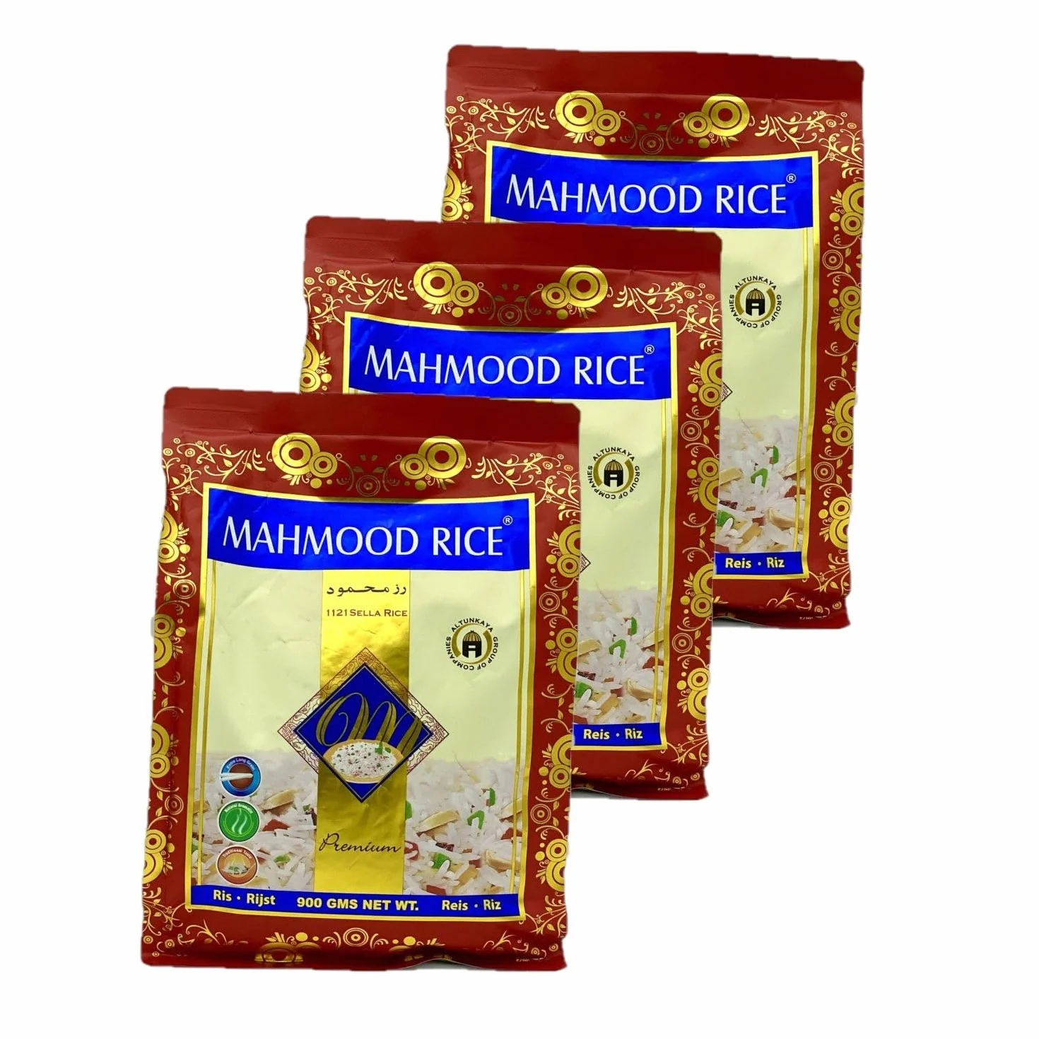 Lot 3x Riz long Sella basmati - Mahmood - 900g