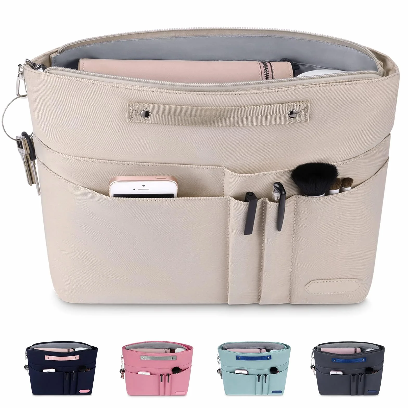 Organisateur de Sac à Main pour Femme en Polyester, avec Fermeture Éclair, Intérieur pour Sac à Main