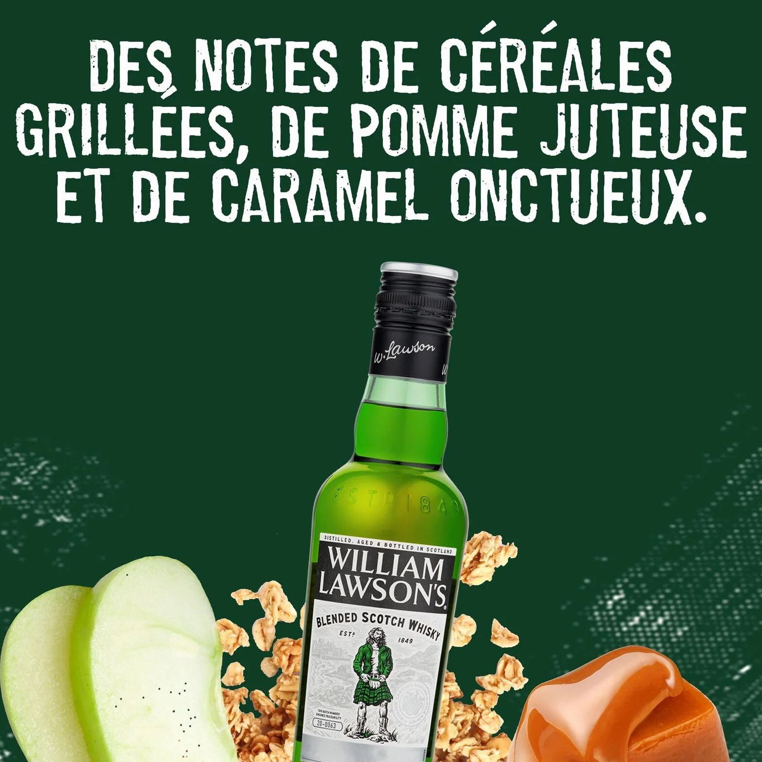 William Lawson's Whisky Blended Scotch, 40% Vol, 100cL / 1L, Spirit avec du Malt Fruité