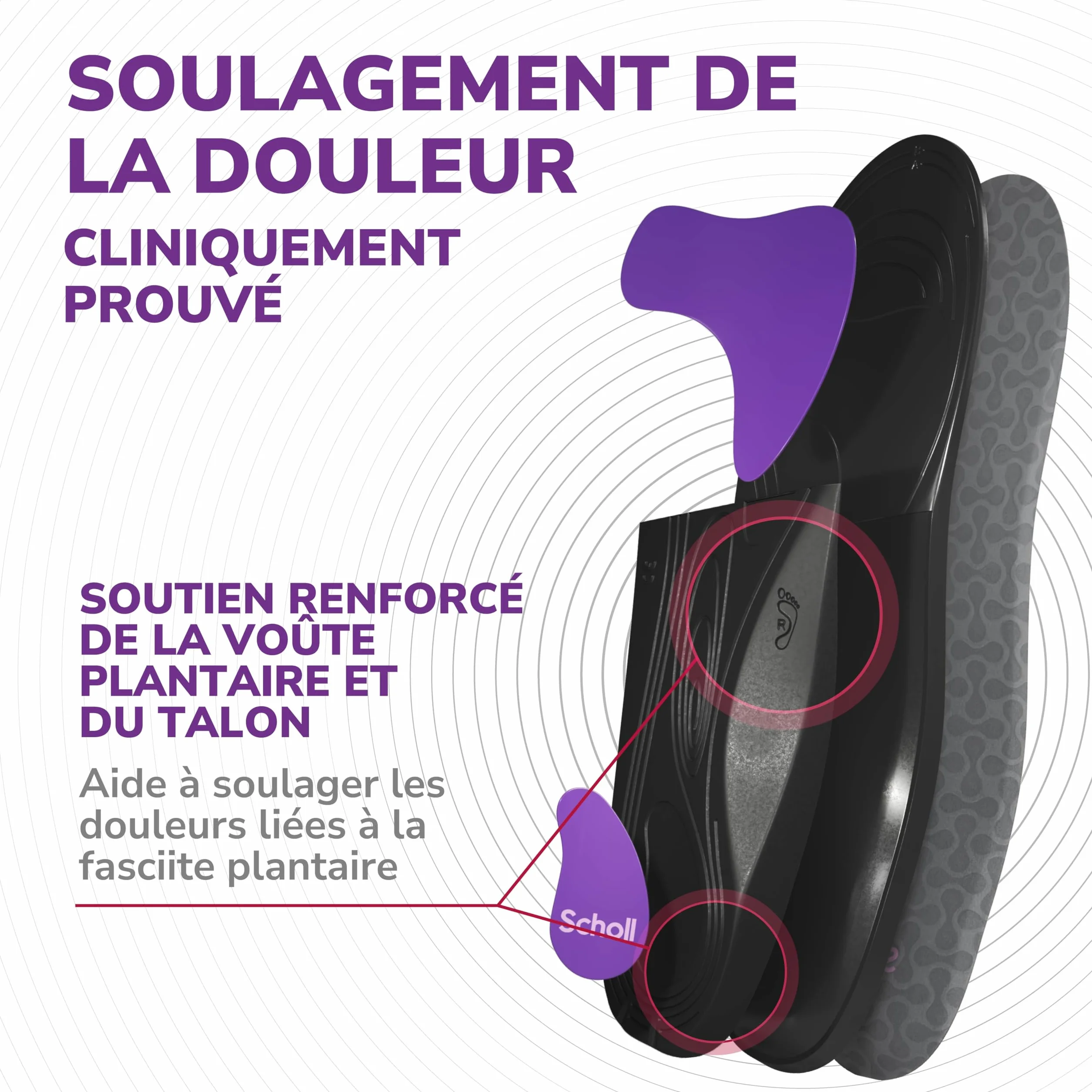 Dr. Scholl's In-Balance Semelles Orthopédiques pour Fasciite Plantaire, Soutien de la Voûte Plantaire, Taille 37-39,5